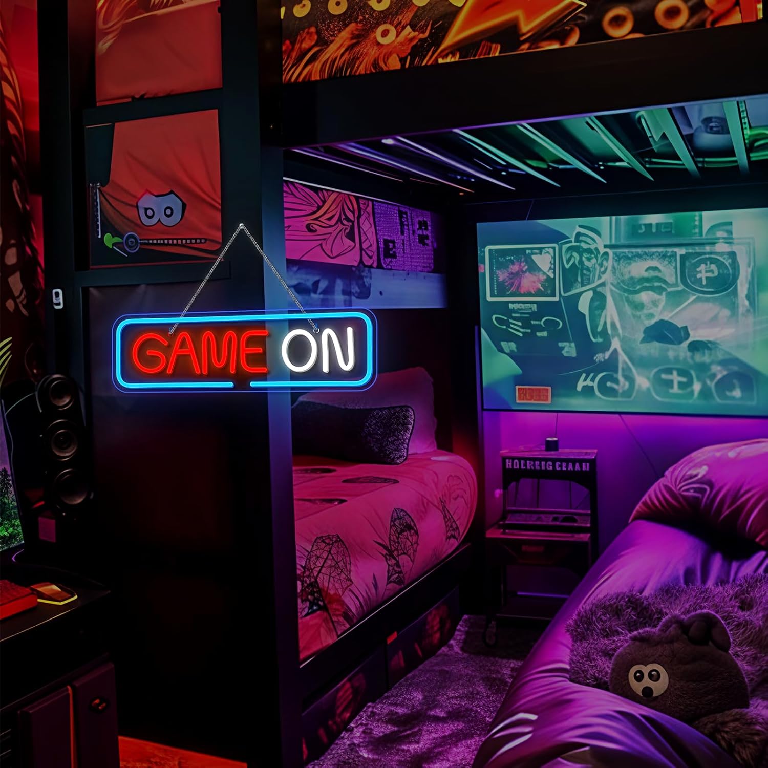 Game On Neon Led Rosso e Bianco - immagine 6