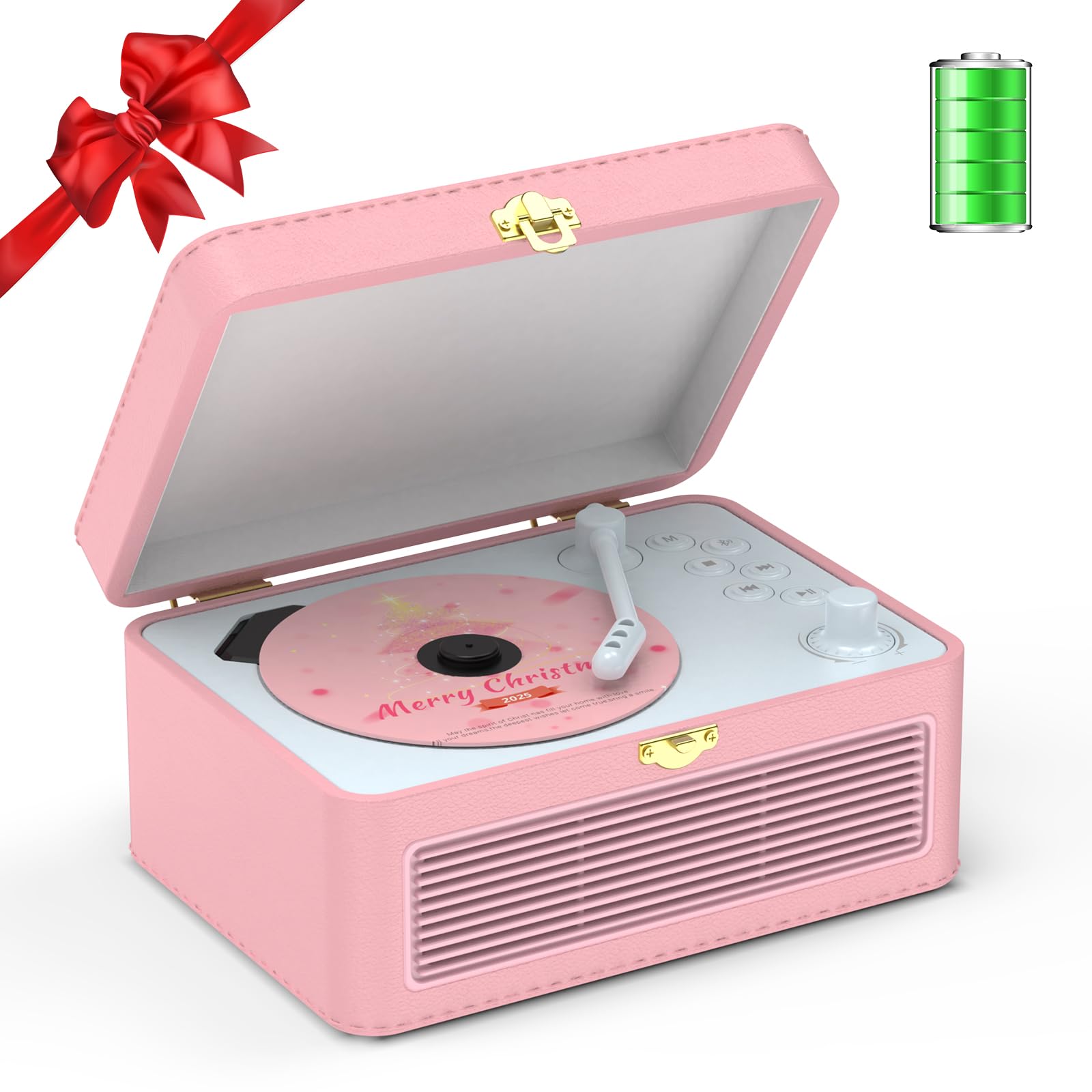 Kegaudio Lettore CD Portatile HiFi Bluetooth, Rosa