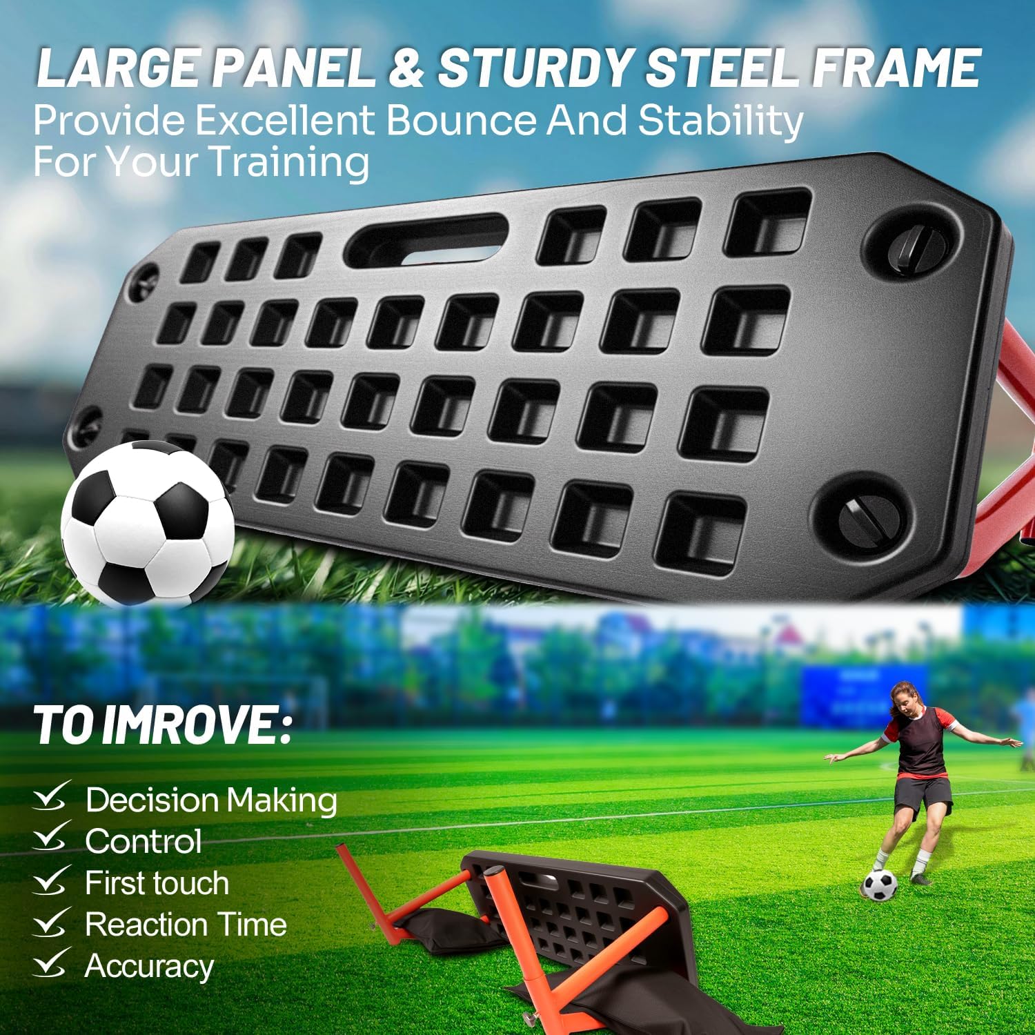 Tavola di Rimbalzo per Calcio Portatile 80x30 cm - immagine 4