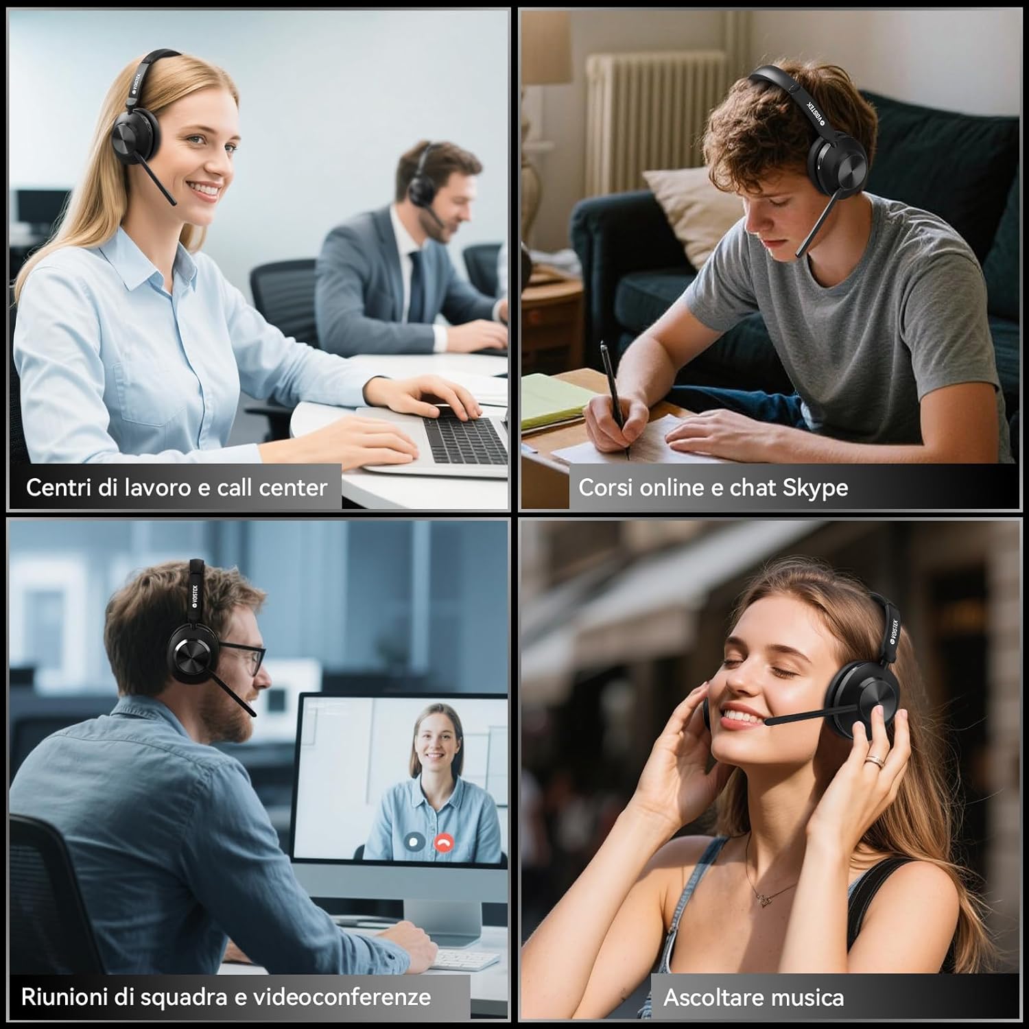 Cuffia Wireless Mono On-Ear con Microfono ENC 50+ Ore - immagine 6