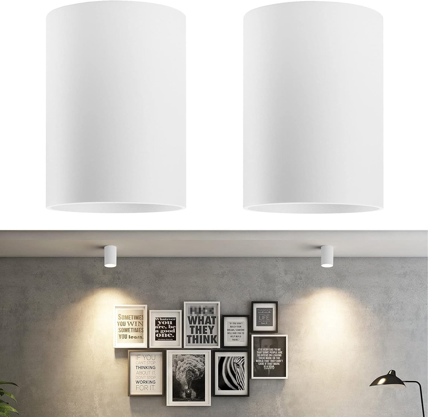 Klighten 2 Pcs Faretto a Soffitto Cilindro Bianco - immagine 1