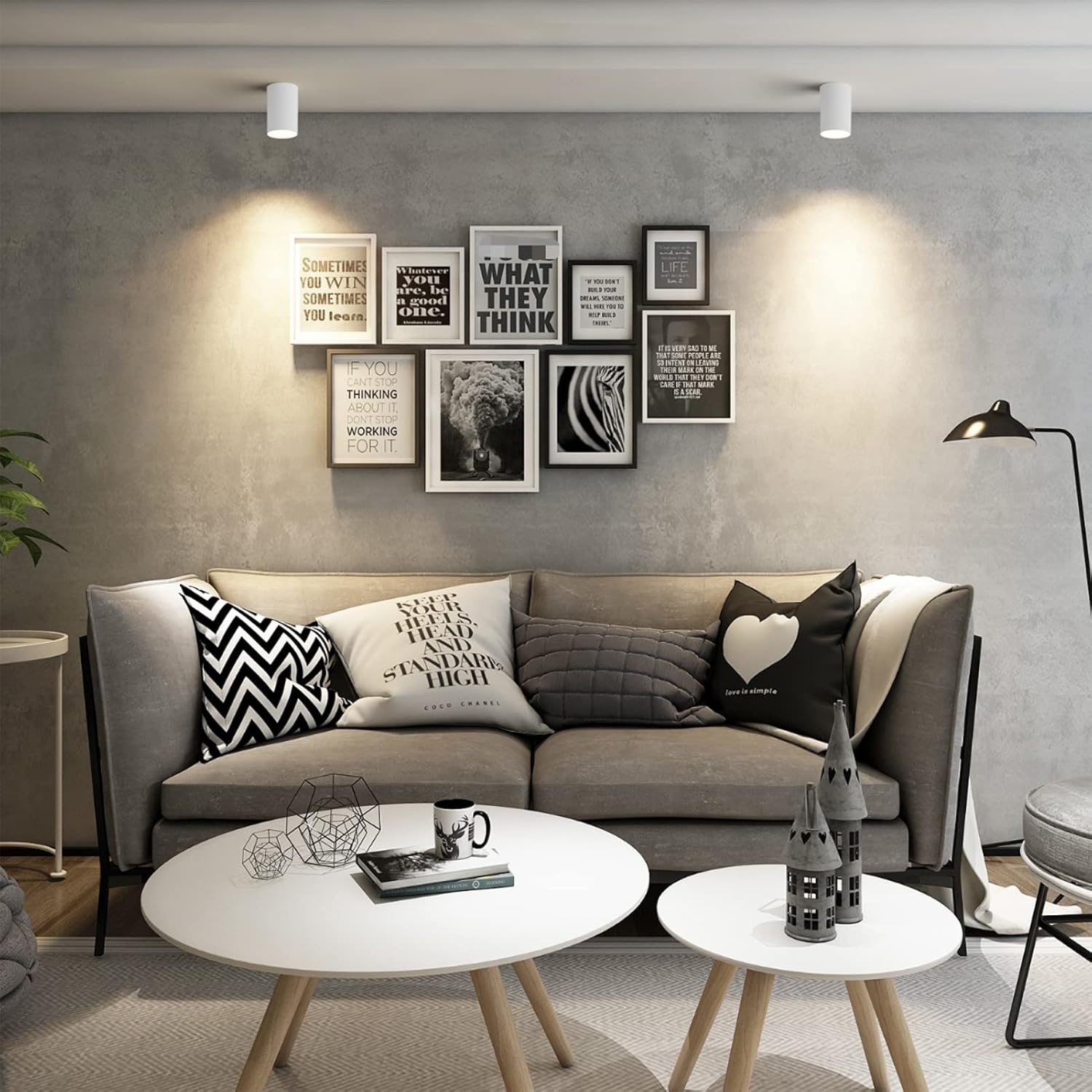 Klighten 2 Pcs Faretto a Soffitto Cilindro Bianco - immagine 5