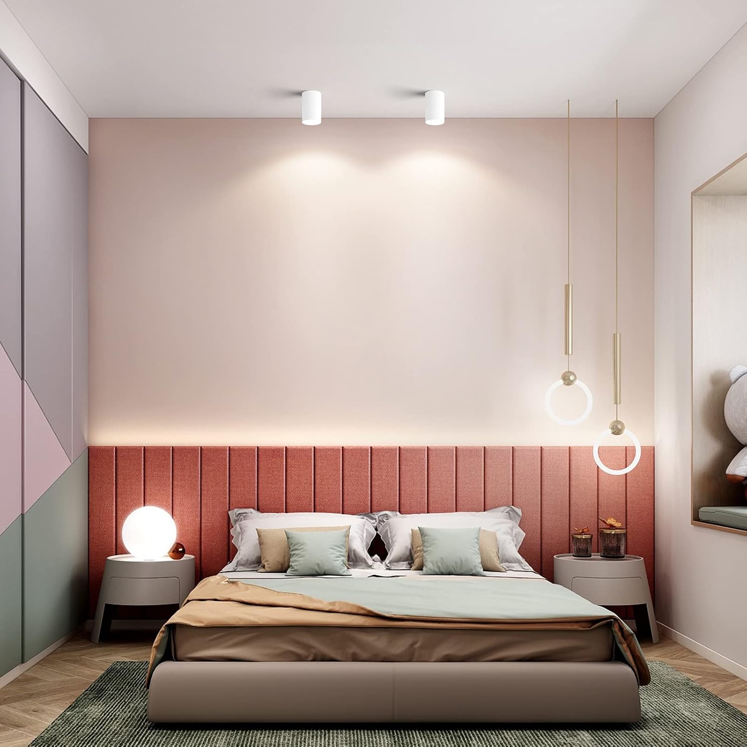 Klighten 2 Pcs Faretto a Soffitto Cilindro Bianco - immagine 6