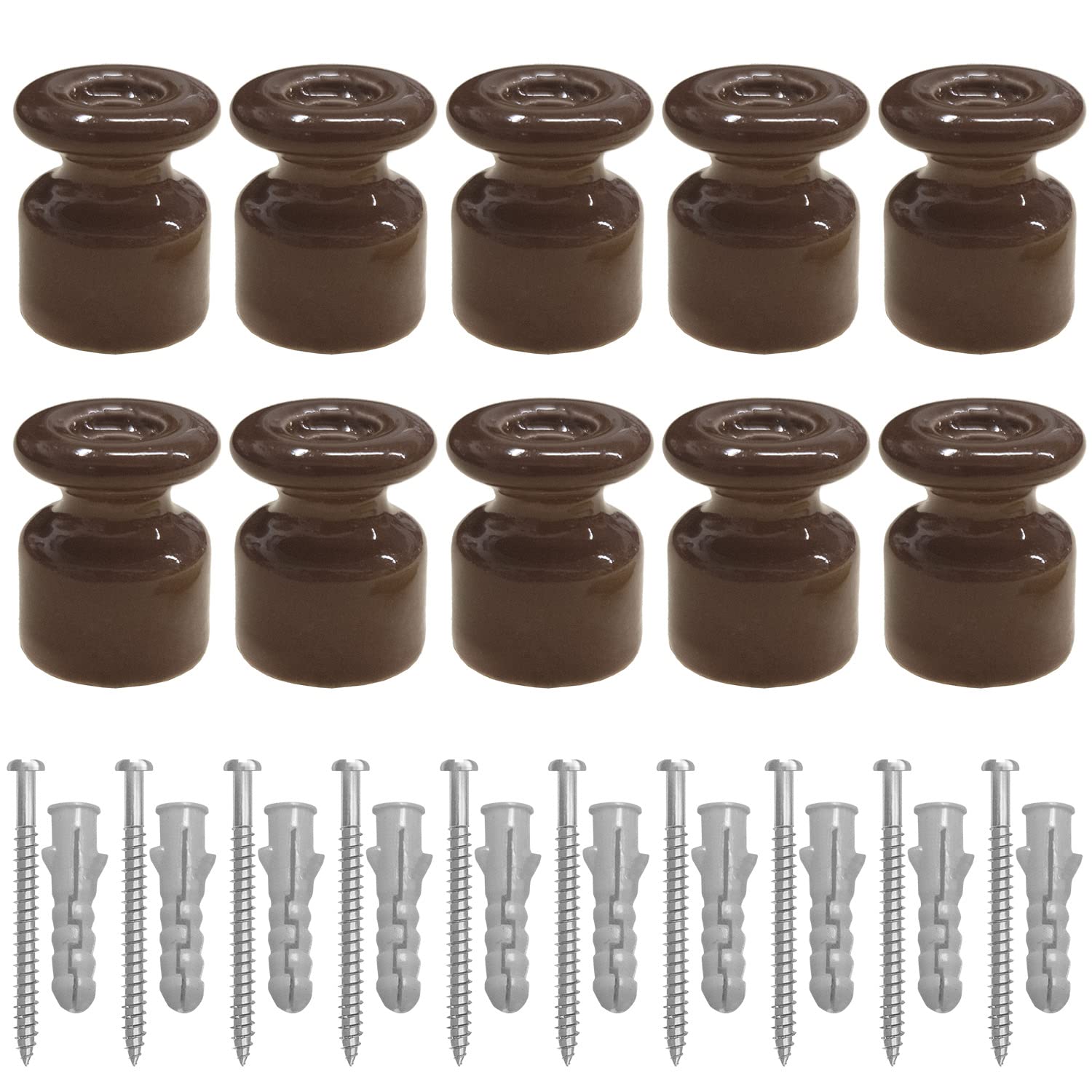 Amarcords - Isolatori per Cavi Trecciati Vintage, Marrone - immagine 1