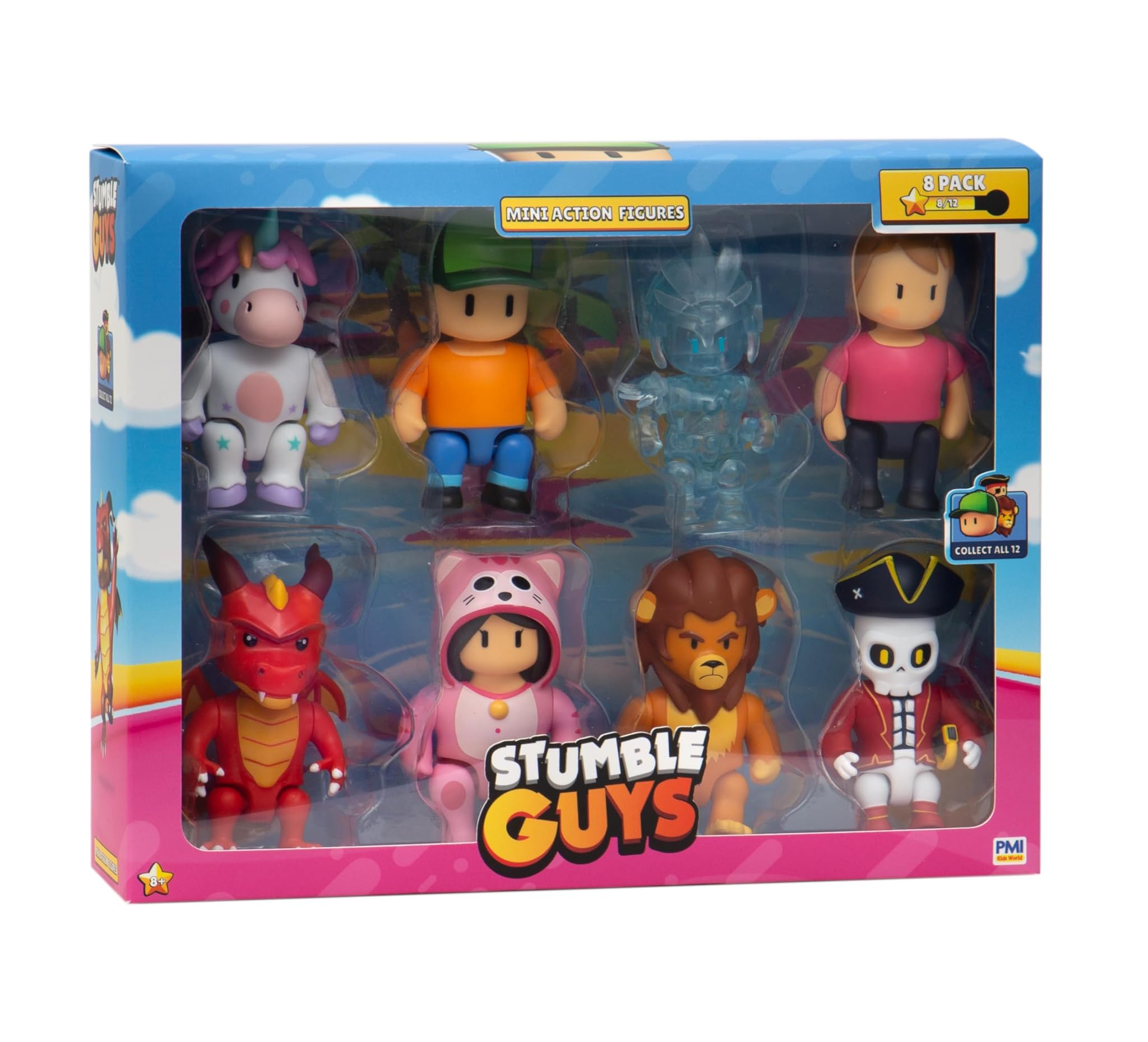 Rocco Giocattoli Stumble Guys Action Figures 8 Pack Ast B cm 8