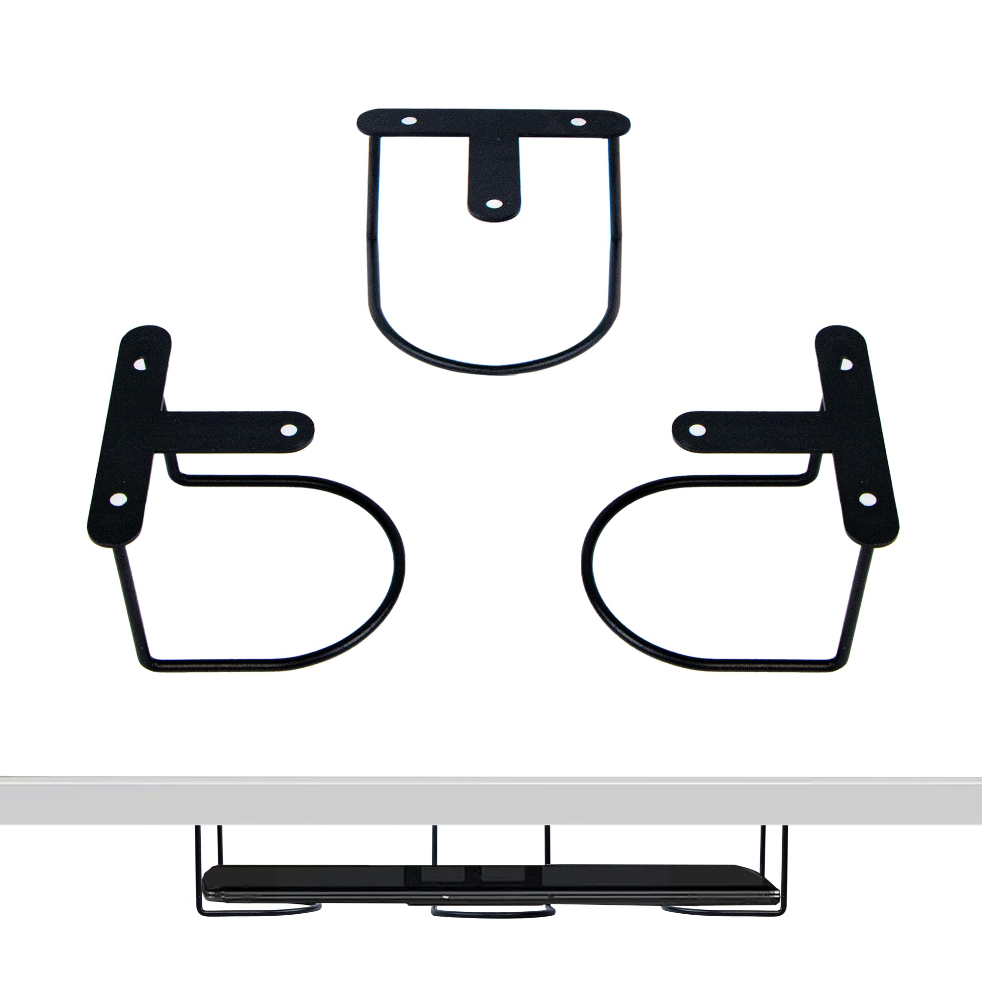 Supporto Laptop Sotto Scrivania Computer Portatile, Supporto per Mensola in Alluminio con Vite, Supporti Multifunzionali Sotto la Scrivania, Risparmio di Spazio, Compatibile con 0-60 mm, argento