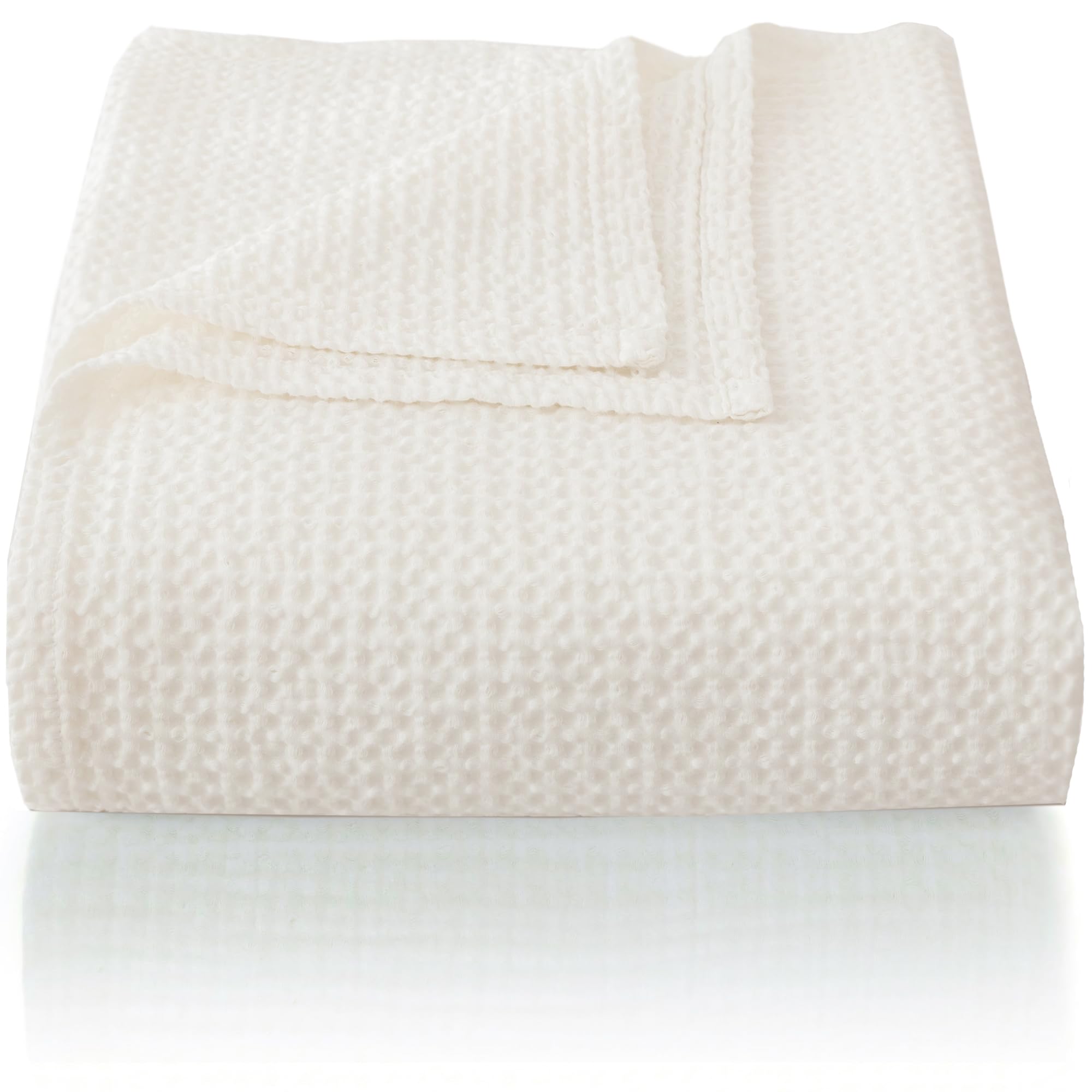 Chuffed Coperta in Cotone 220x240 cm, Bianco