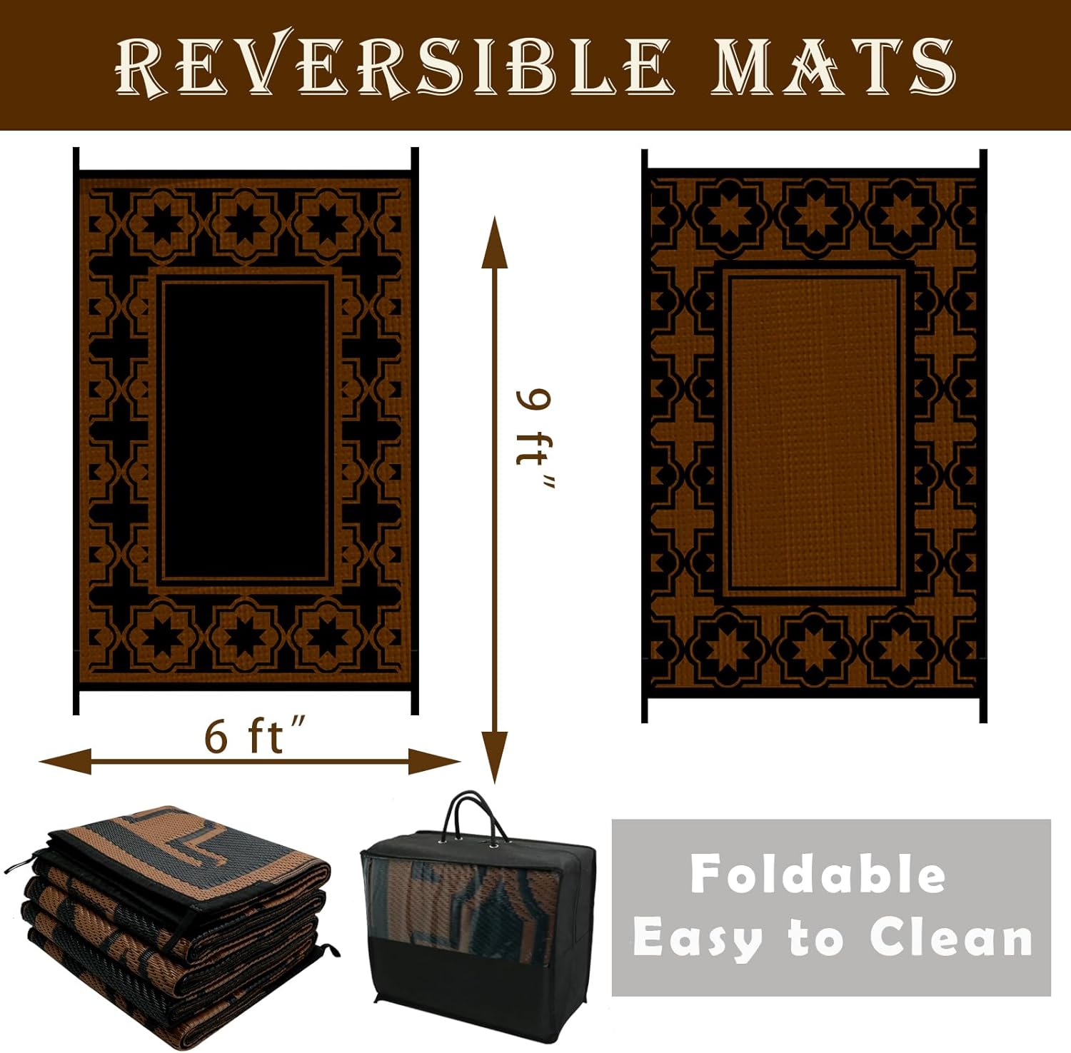 Ommda Tappeto da Esterno in Plastica, Geometria - immagine 2