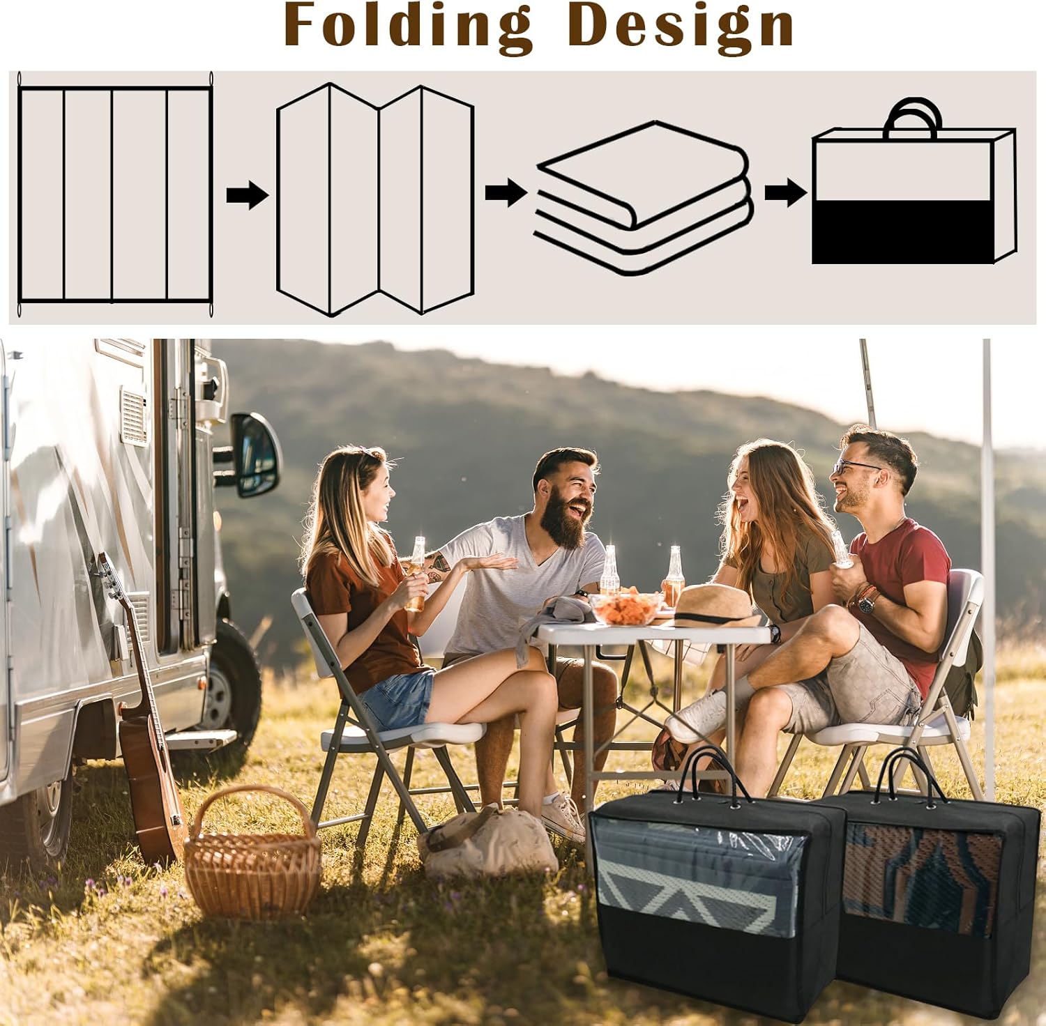 Ommda Tappeto da Esterno in Plastica, Geometria - immagine 4