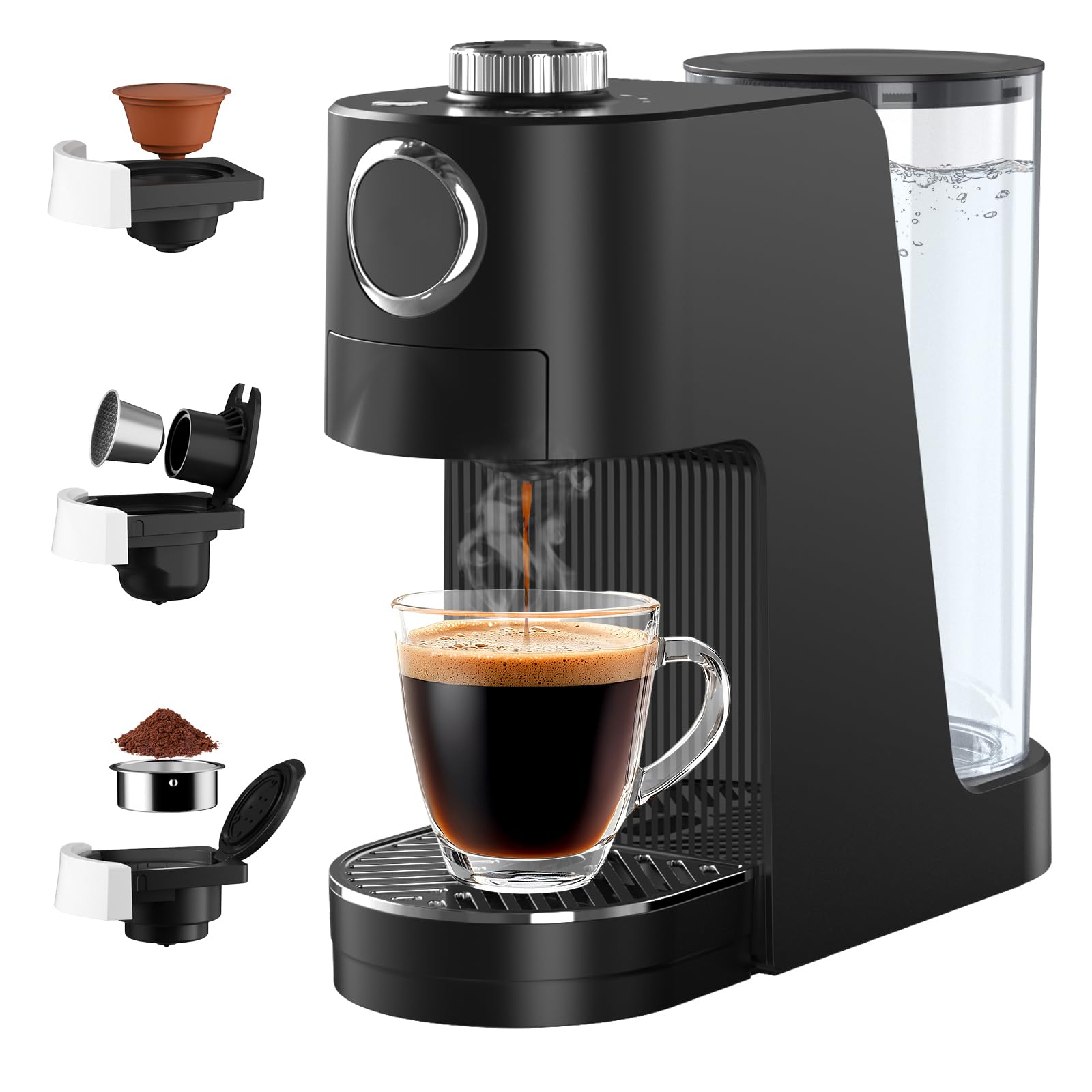 Macchina Caffè Espresso 3 in 1, 20 bar, Nera