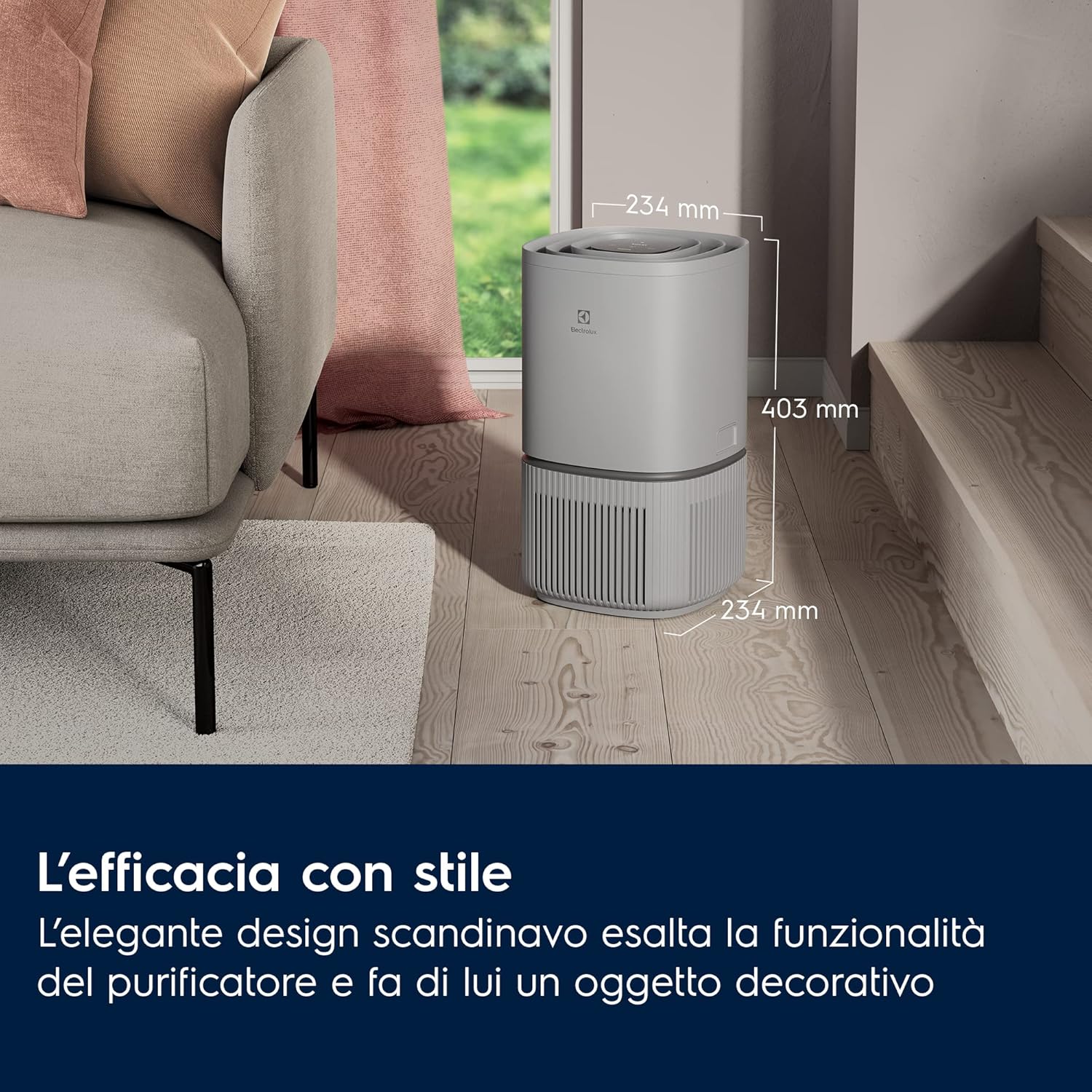 Electrolux 500 Pure - Purificatore d'Aria Compatto, Grigio - immagine 5