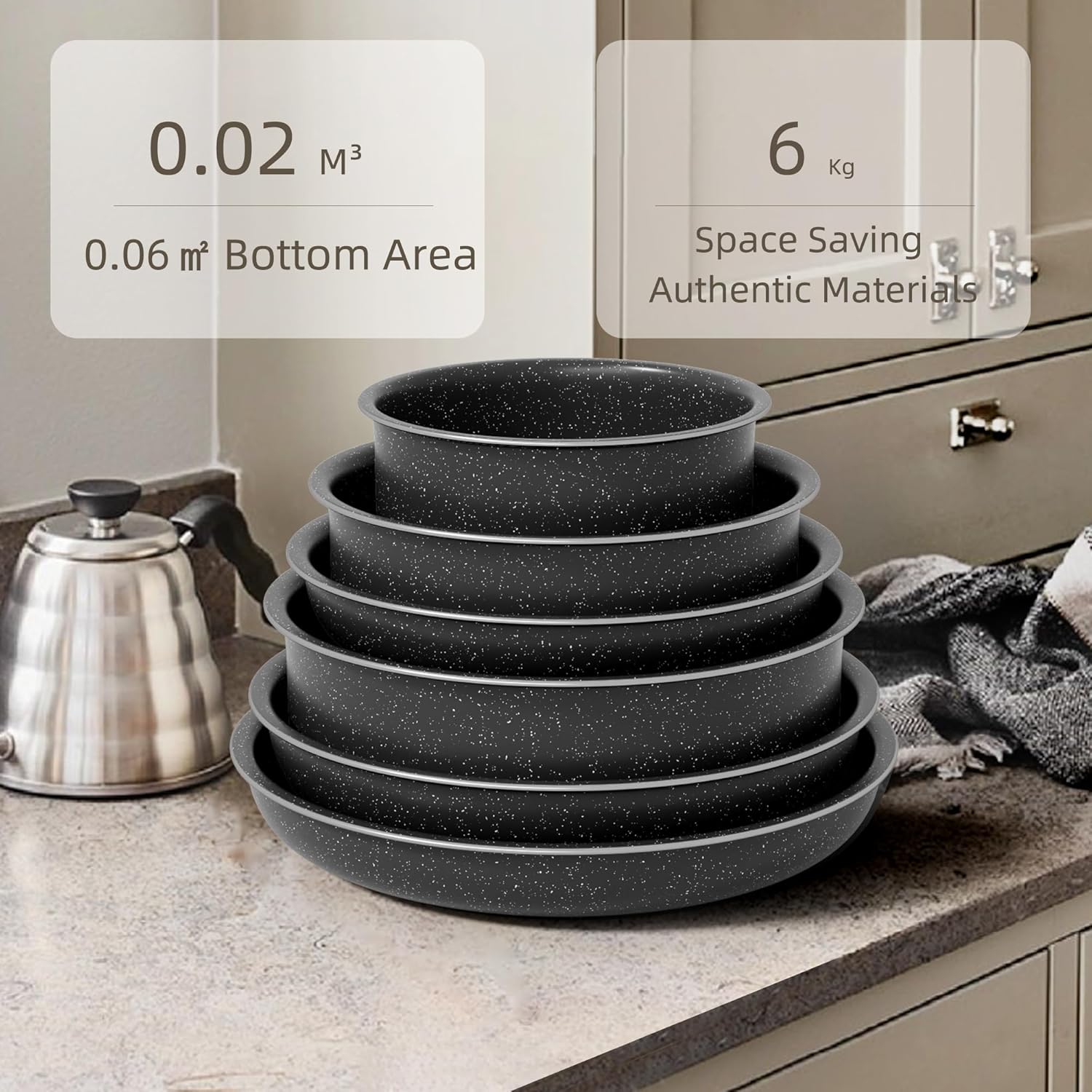 Riovarm Set Pentole e Padelle Induzione Antiaderente - immagine 5