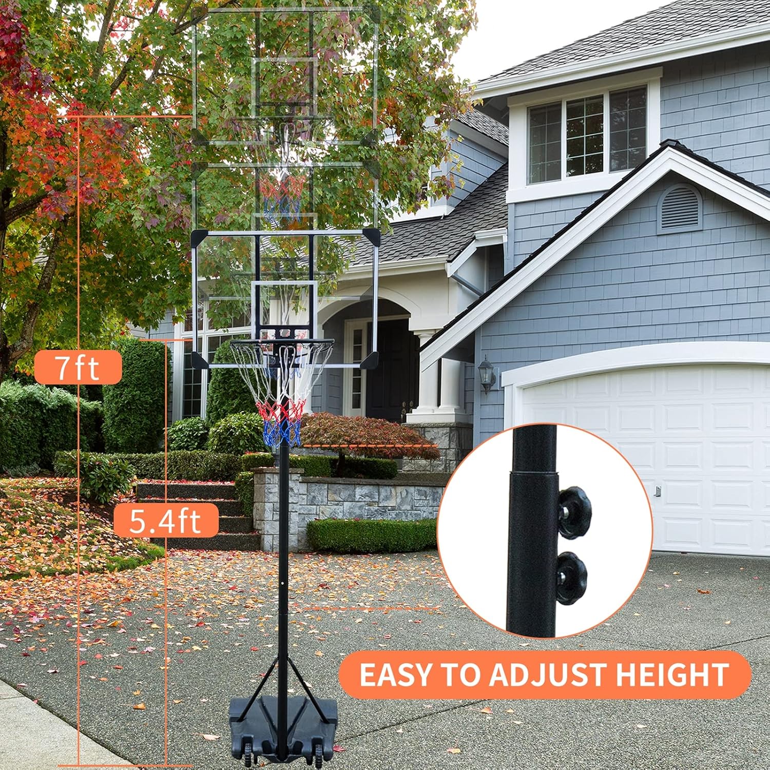 Hionre Canestro da Basket Trasparente Professionale - immagine 5