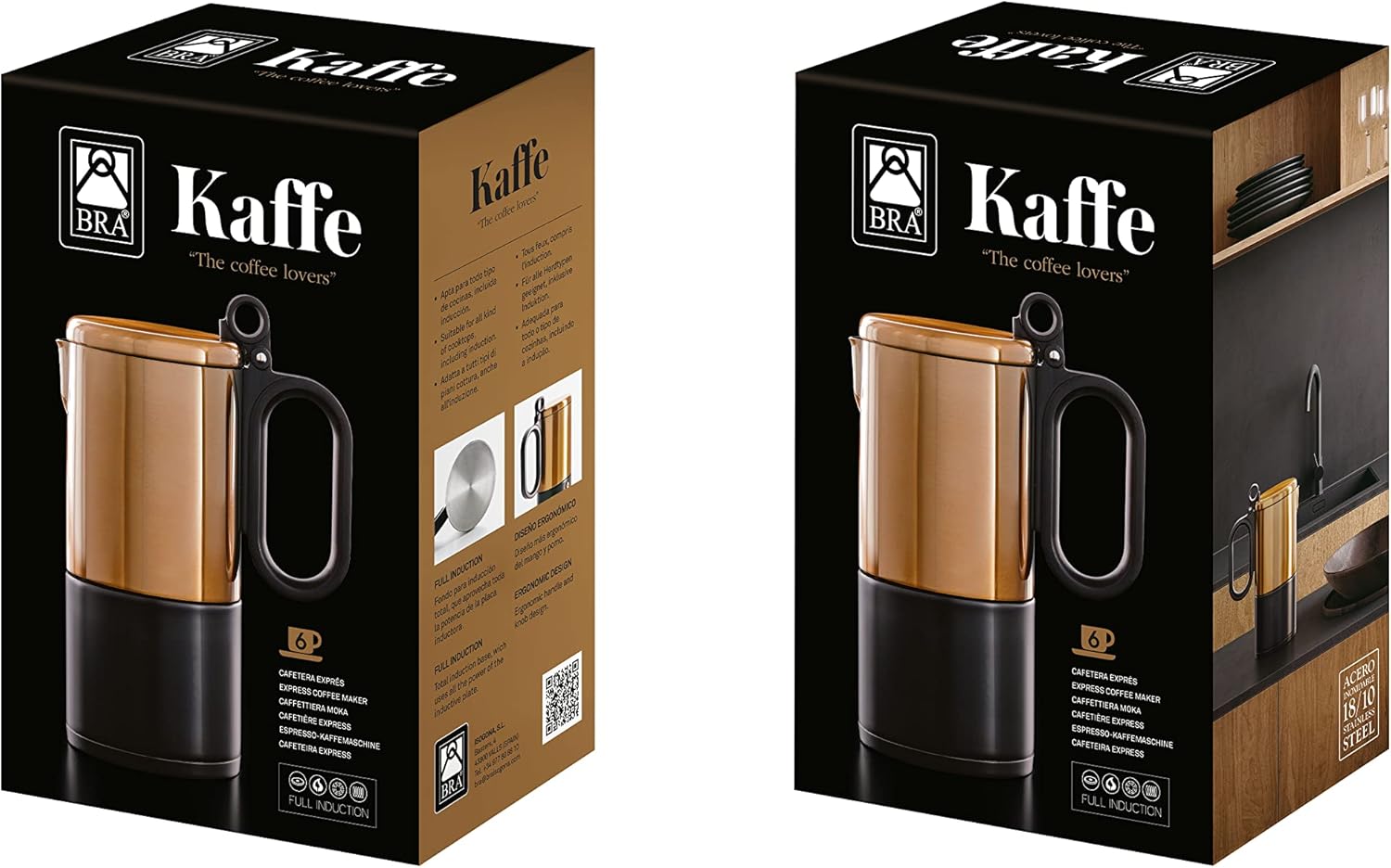 Bra Kaffe - Macchina Caffè Acciaio Inox 4 Tazze - immagine 4