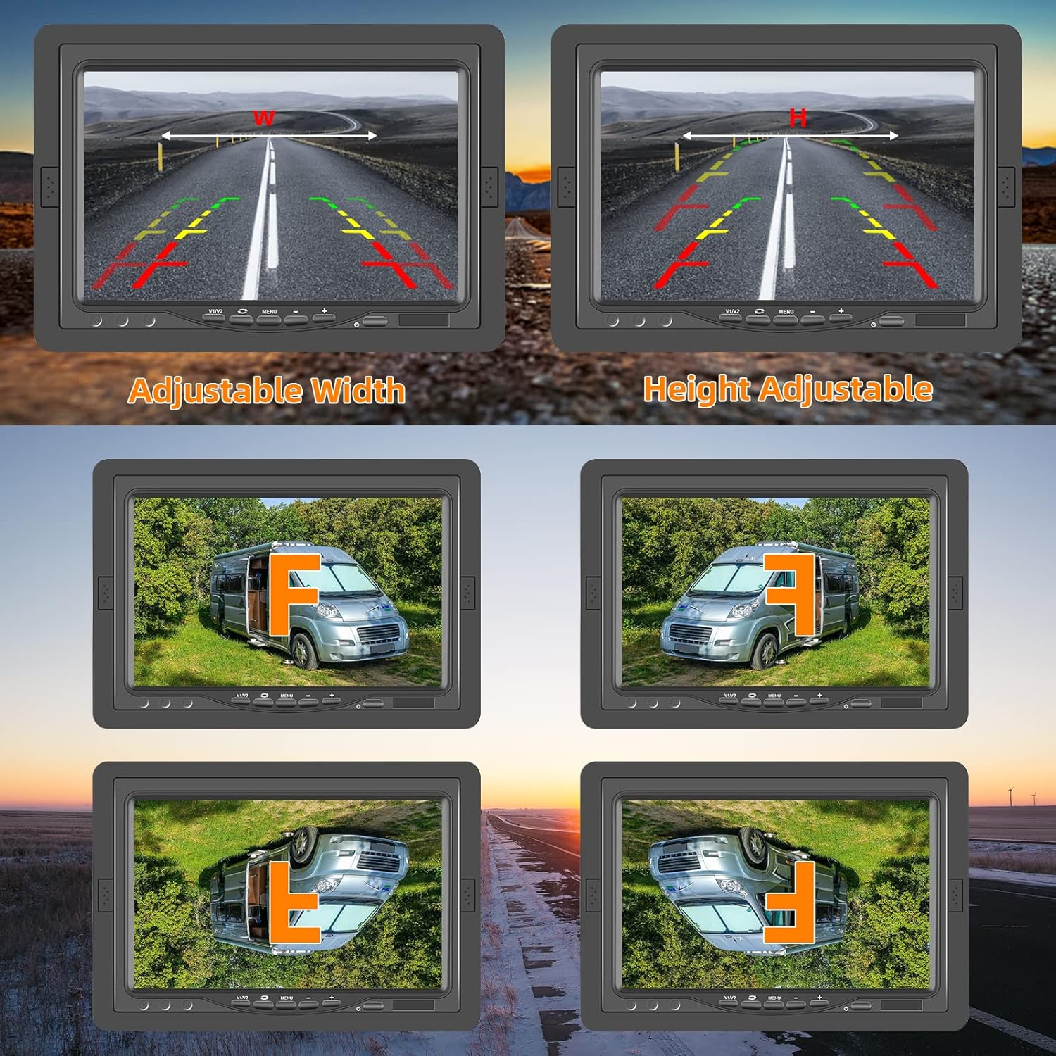 Hodozzy Telecamera Posteriore Auto con Monitor IPS 7" - immagine 6