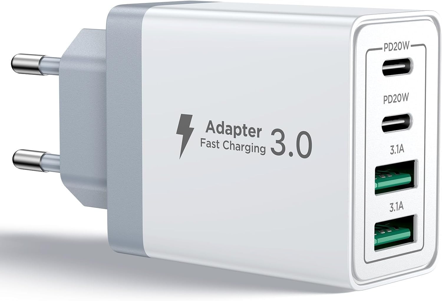 Caricatore USB C Rapido 40W 4 Porte PD & QC3.0