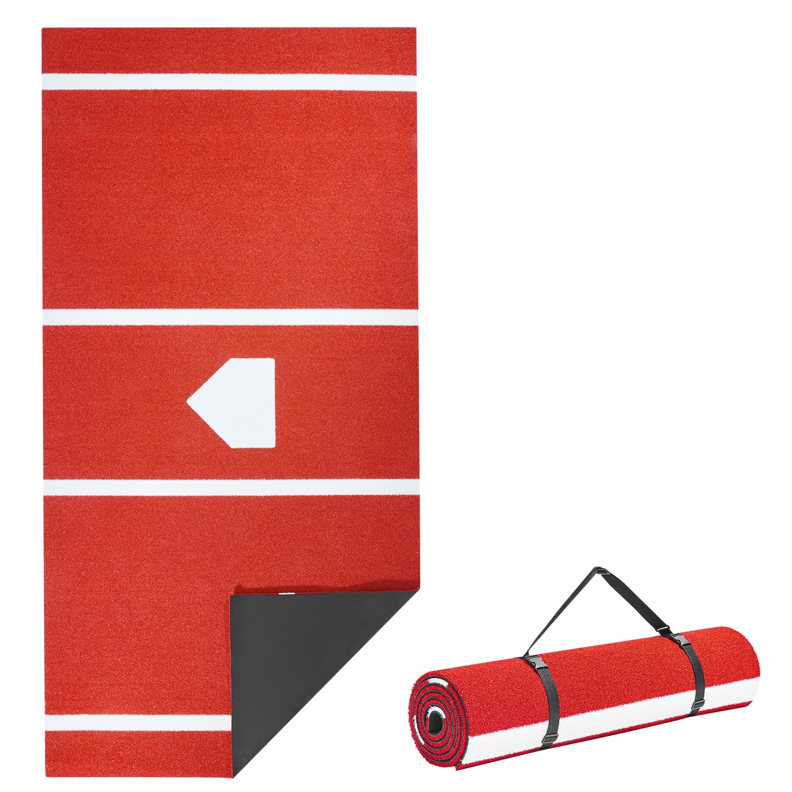 VEVOR Tappetino da Baseball 300x116 cm, Rosso