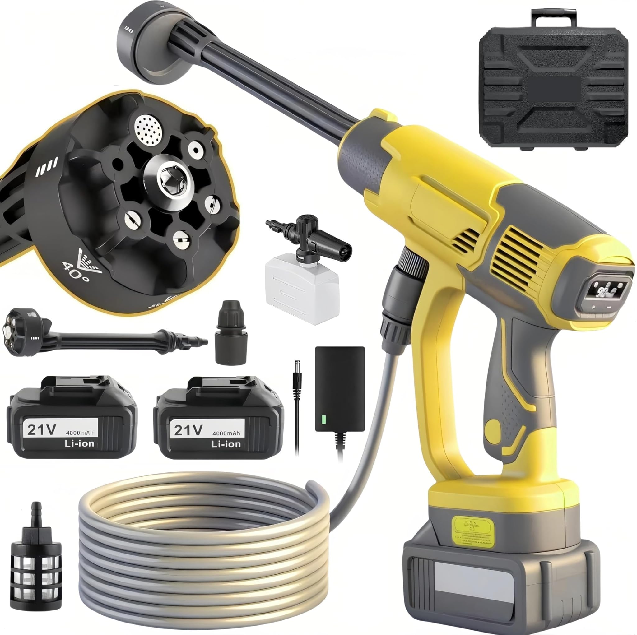 Idropulitrice a Batteria 21V Max 60Bar con 2x 4000mAh