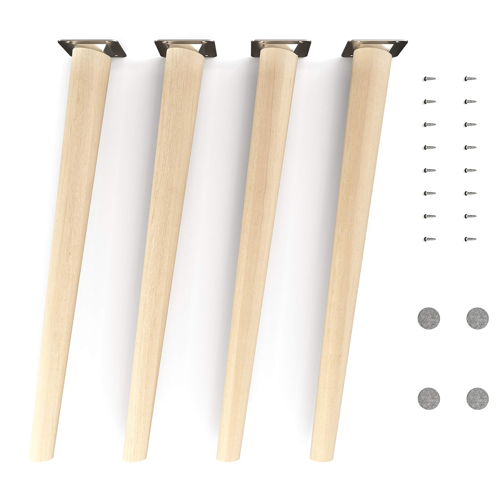 Sossai® Clif Round - Gambe per Mobili in Legno 45cm