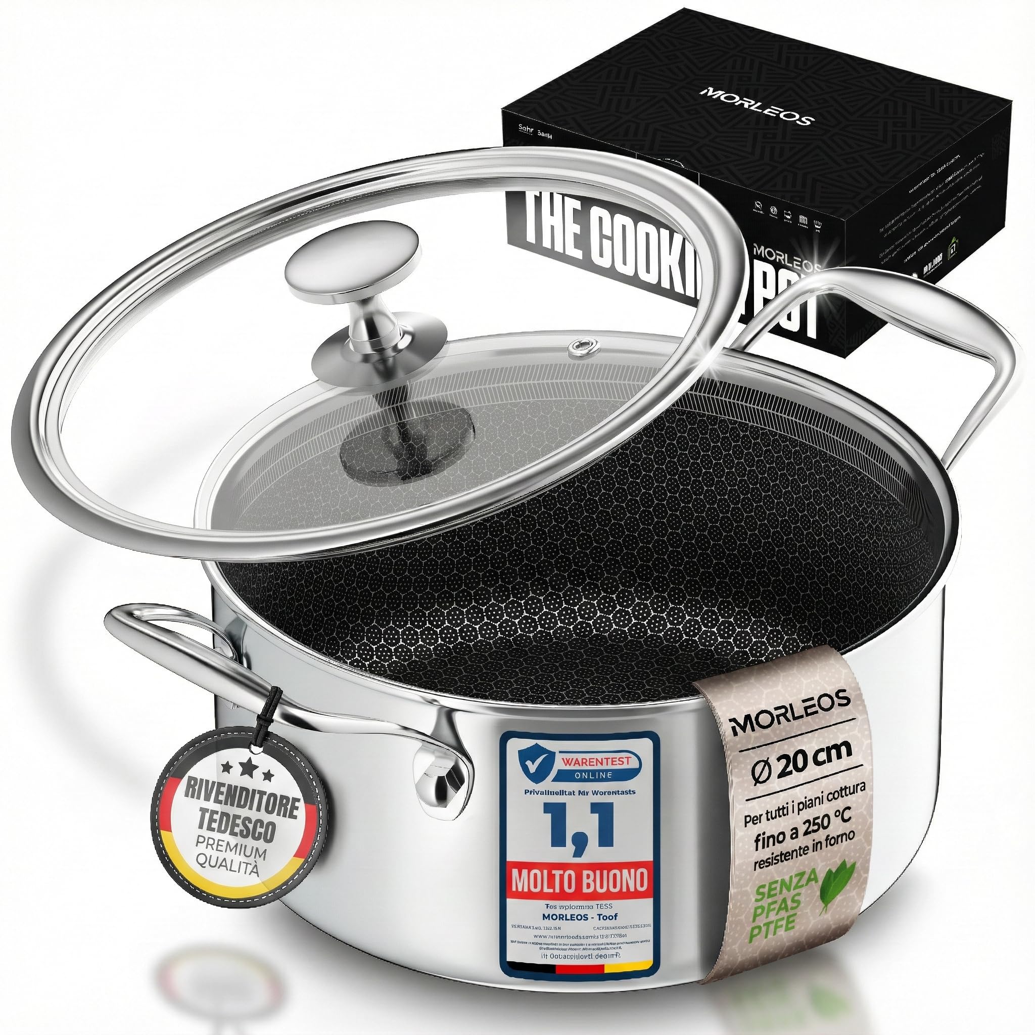 Casseruola Antiaderente a Induzione Ø 20 cm, 3L