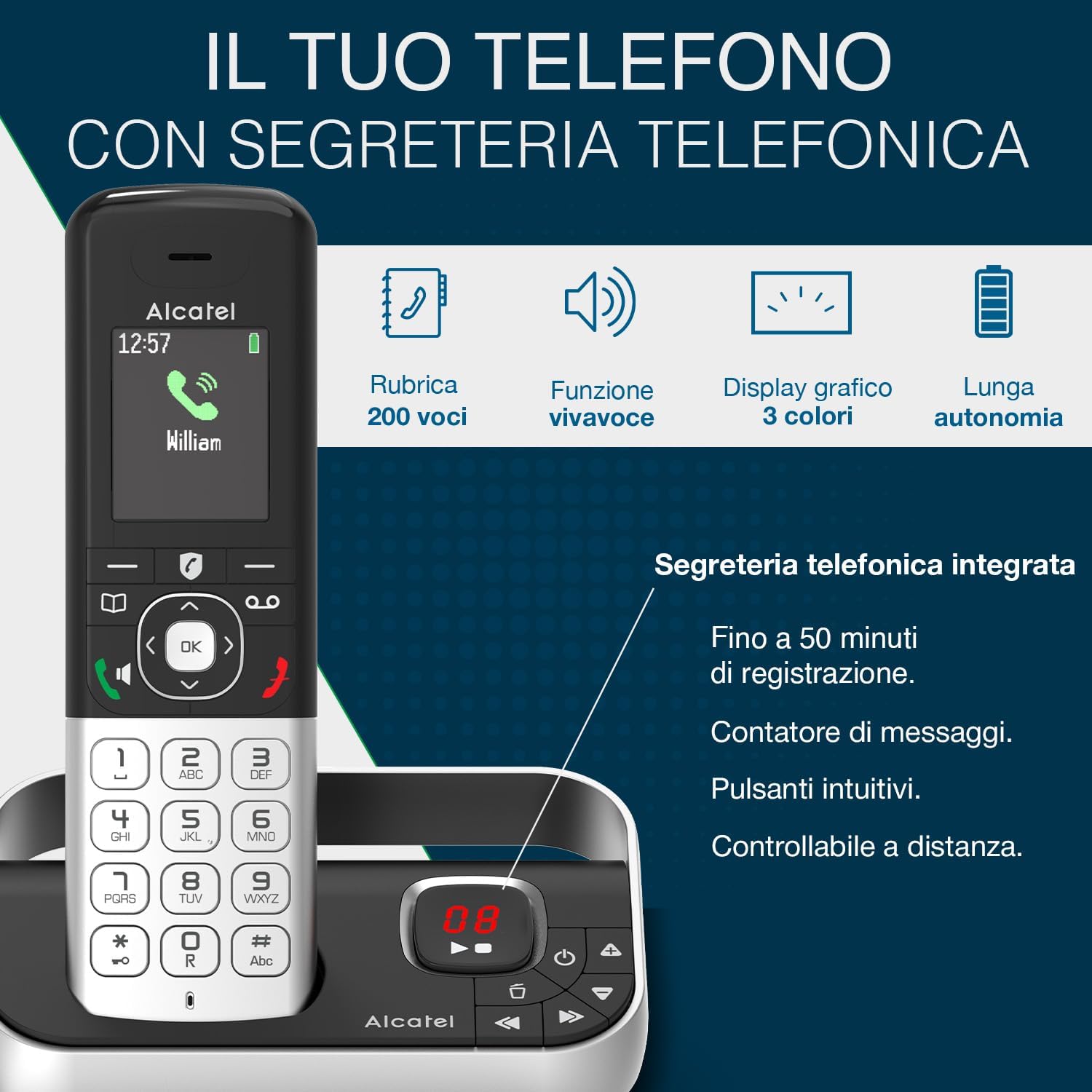 Alcatel FX990 Voice Trio - Telefono cordless DECT - immagine 2