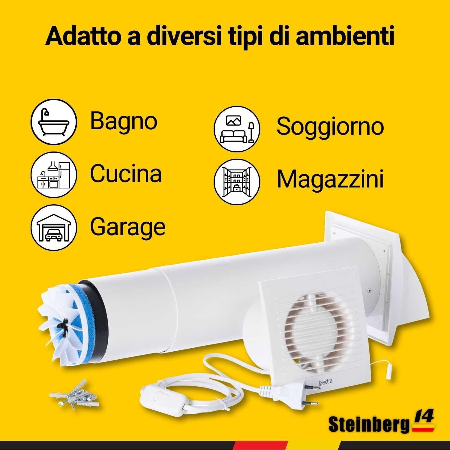 Steinberg14 Unità VMC Decentralizzata 125mm, Bianco - immagine 3