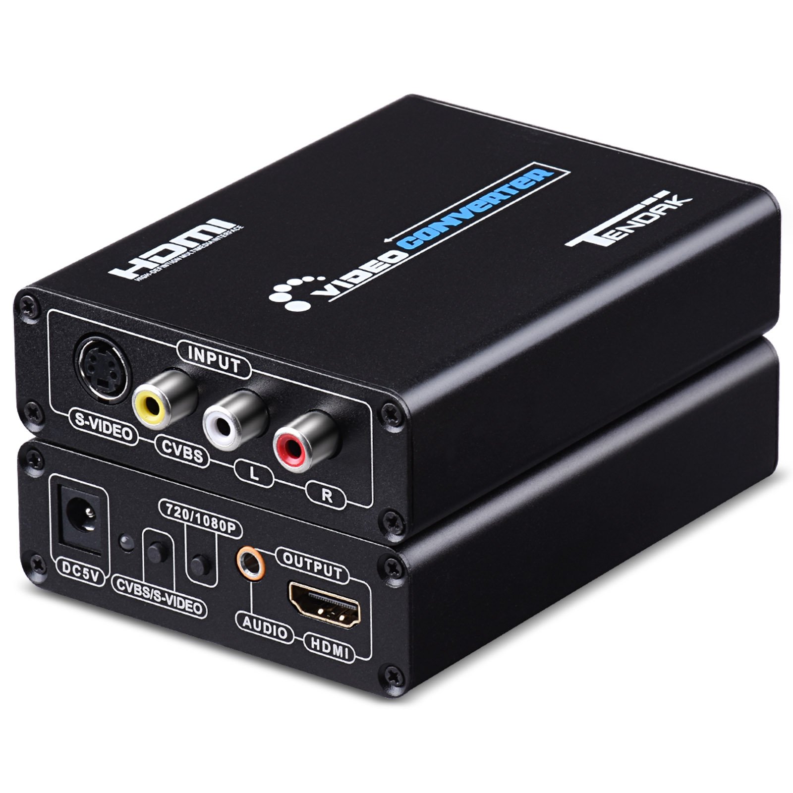 Tendak - Convertitore da separate video AV, RCA e CVBS a HDMI, da N64 per PS2 a HDMI, supporta video da 720p e1080p con cavo 3RCA per separate video