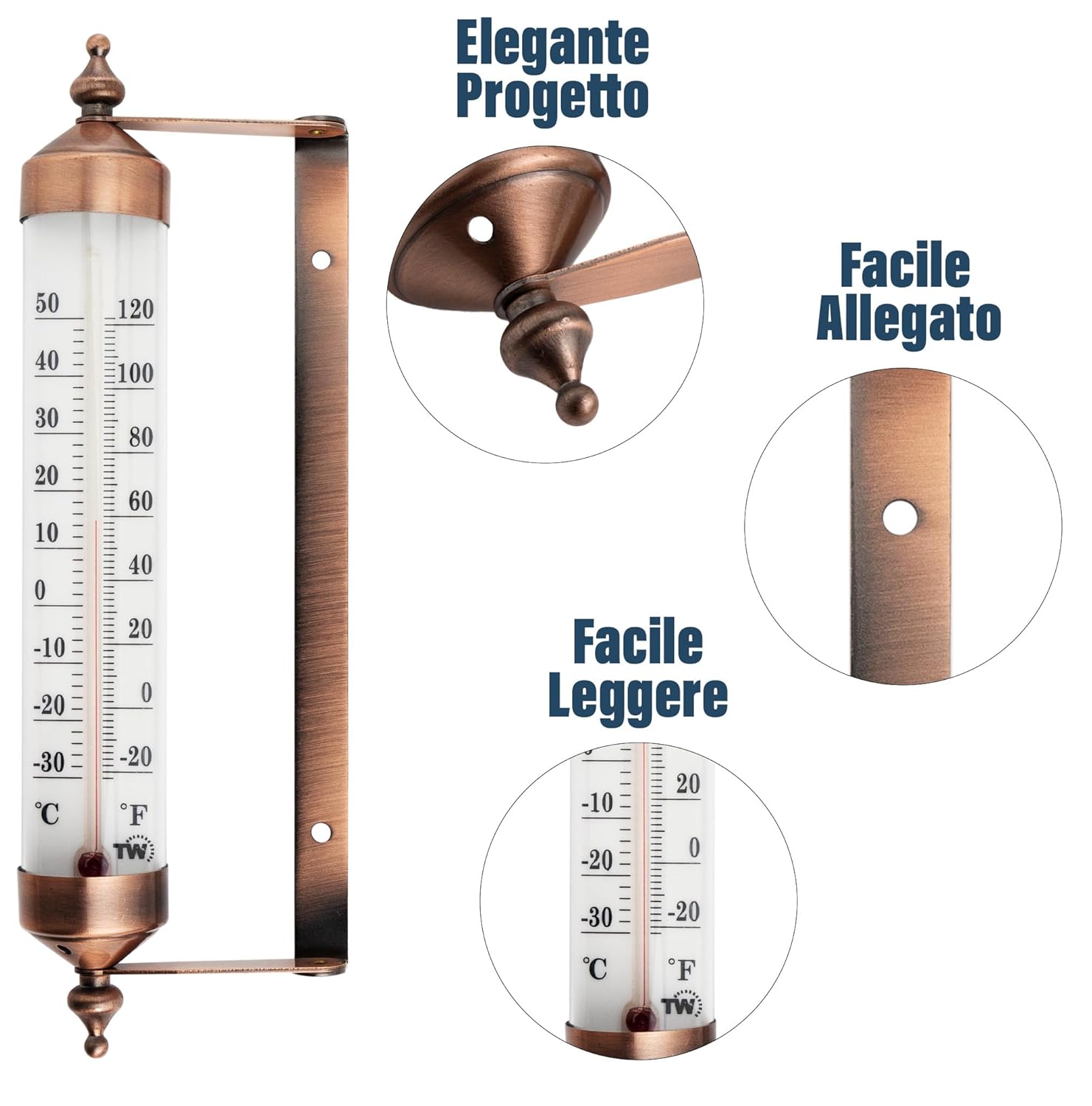 Termometro da Esterno Effetto Bronzo - immagine 4