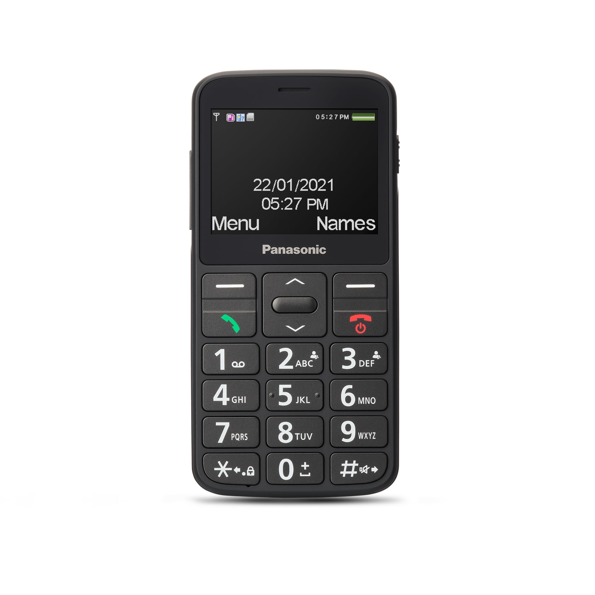 Panasonic KX-TU160EXB 2G - Telefono Cellulare per Anziani, Nero