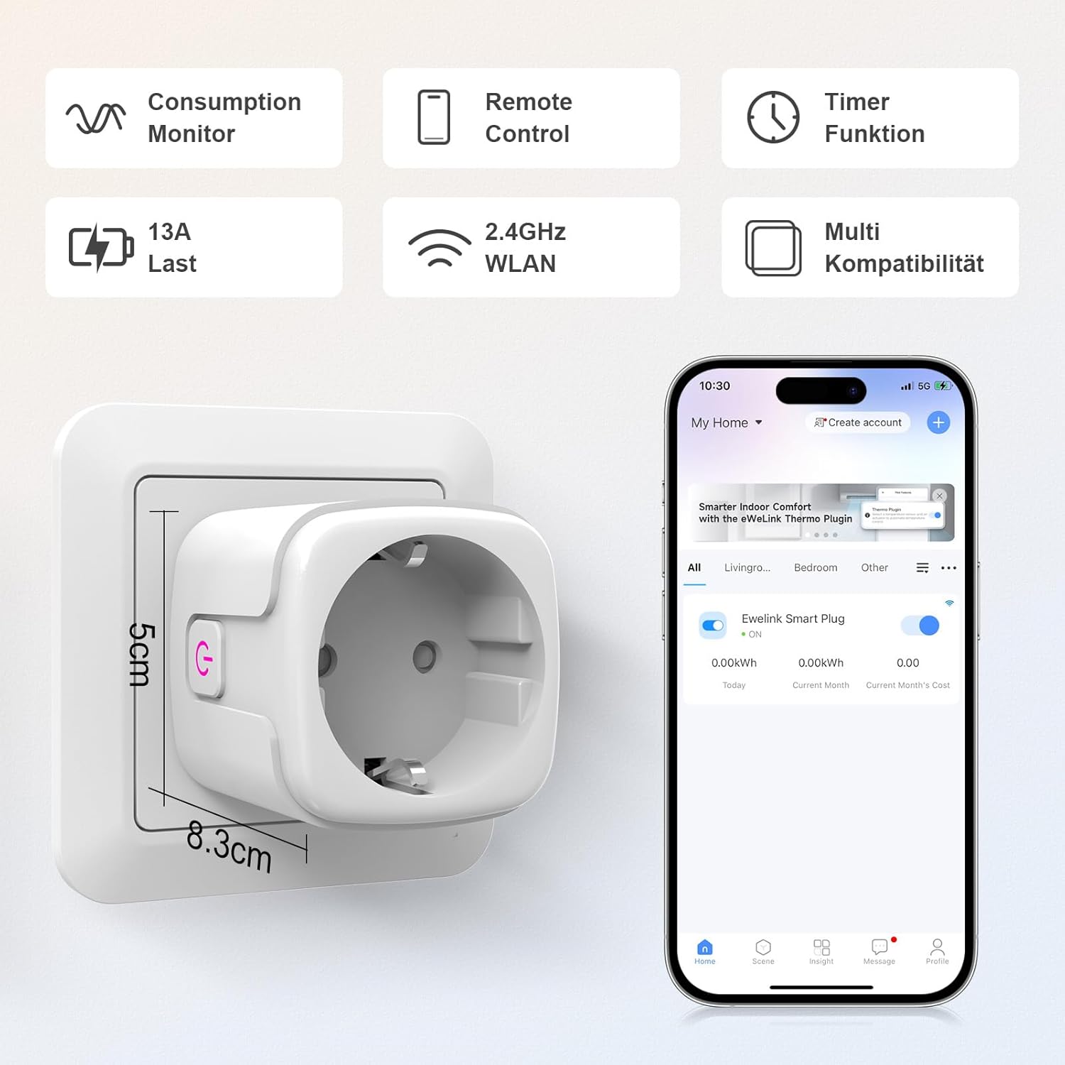 Surfou Presa Smart 16A Compatibile Alexa e Google Home - immagine 2