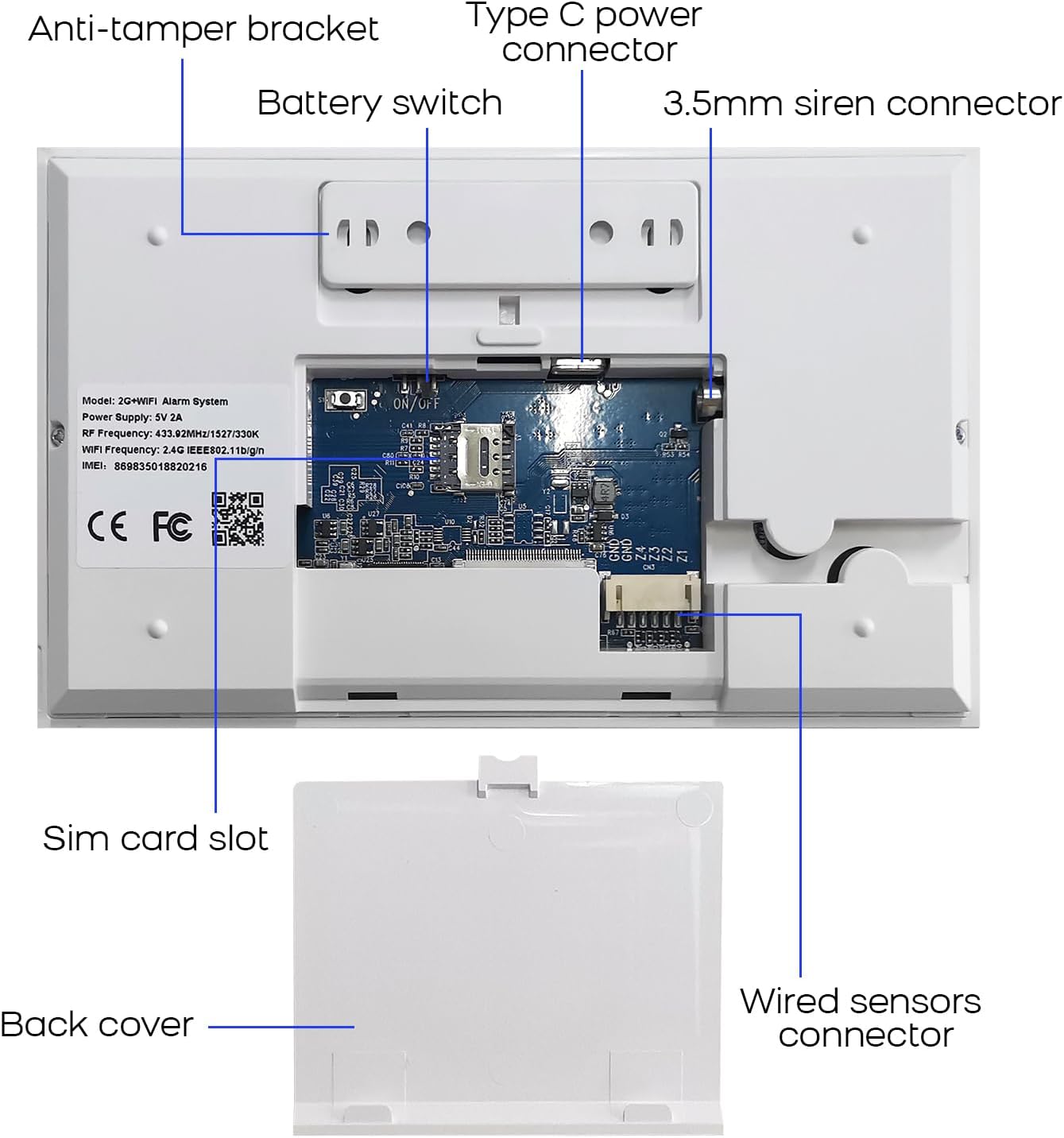 Xny Allarme Casa Wireless WiFi GSM con Sirena - immagine 4