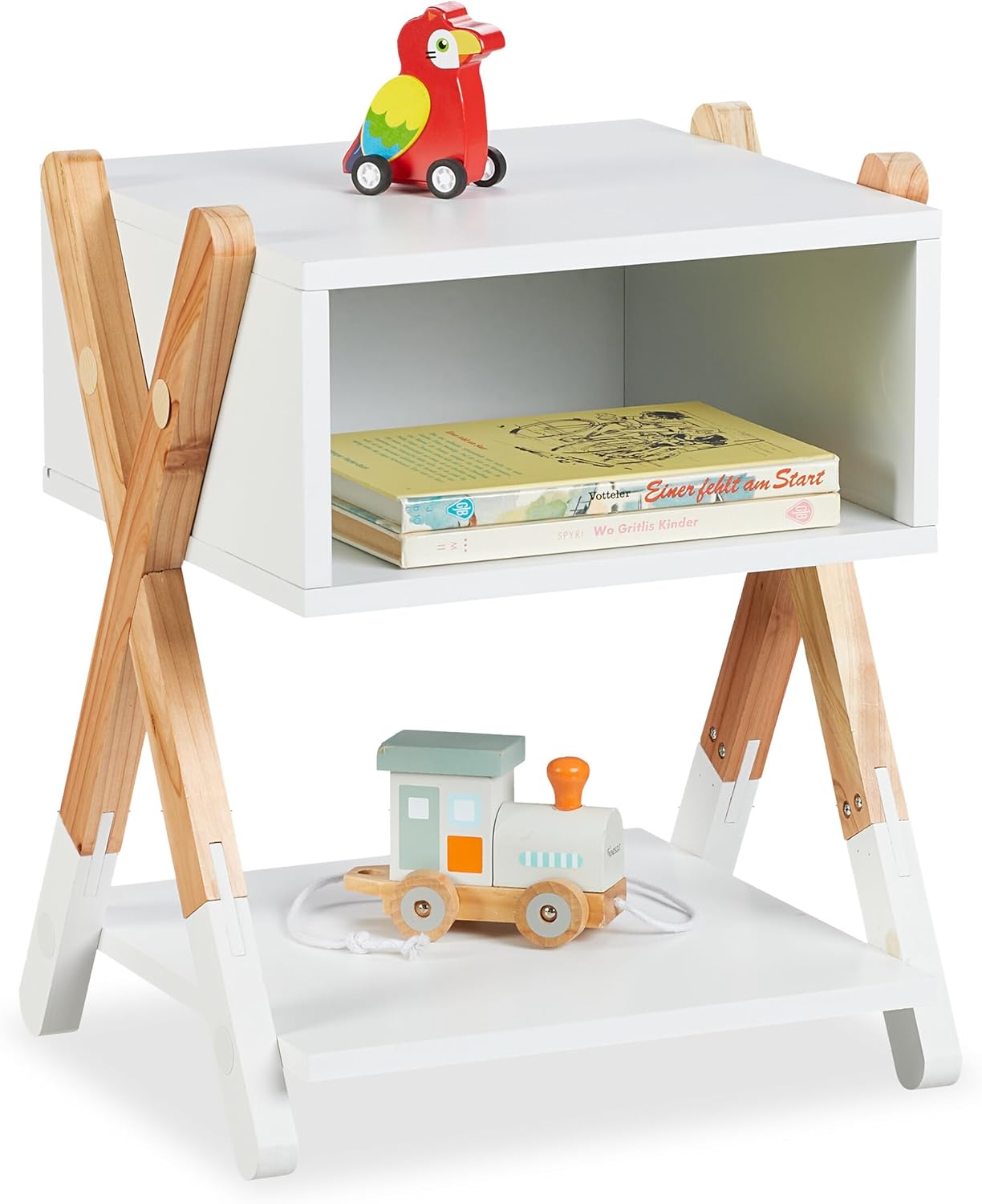 Relaxdays Comodino Letto Bambini con Scomparto 42x34x30 cm - immagine 1