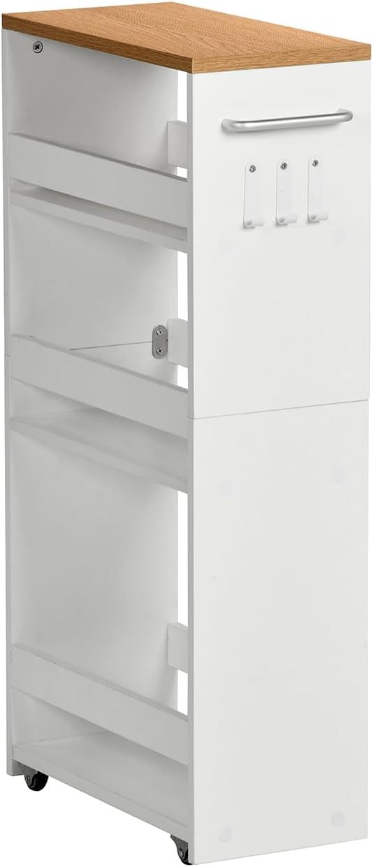 Carrello per Nicchia con Ruote 4 Livelli 40x20x80cm - immagine 6