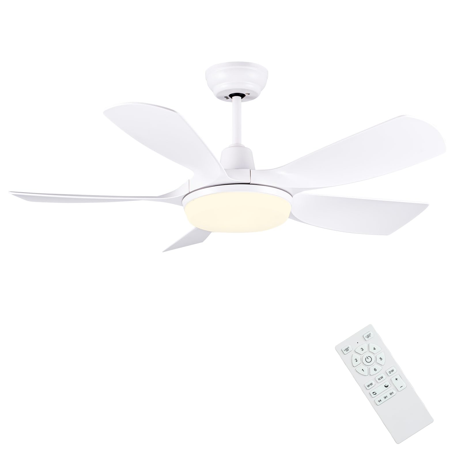Newday Ventilatore da Soffitto con Luce e Telecomando 106cm