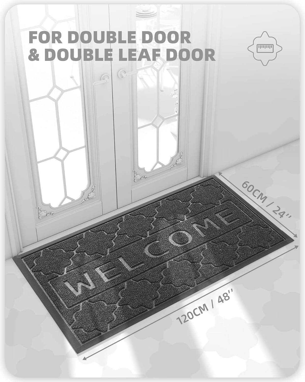 Color G Zerbino Ingresso Esterno Antiscivolo 60x120cm, Grigio - immagine 2