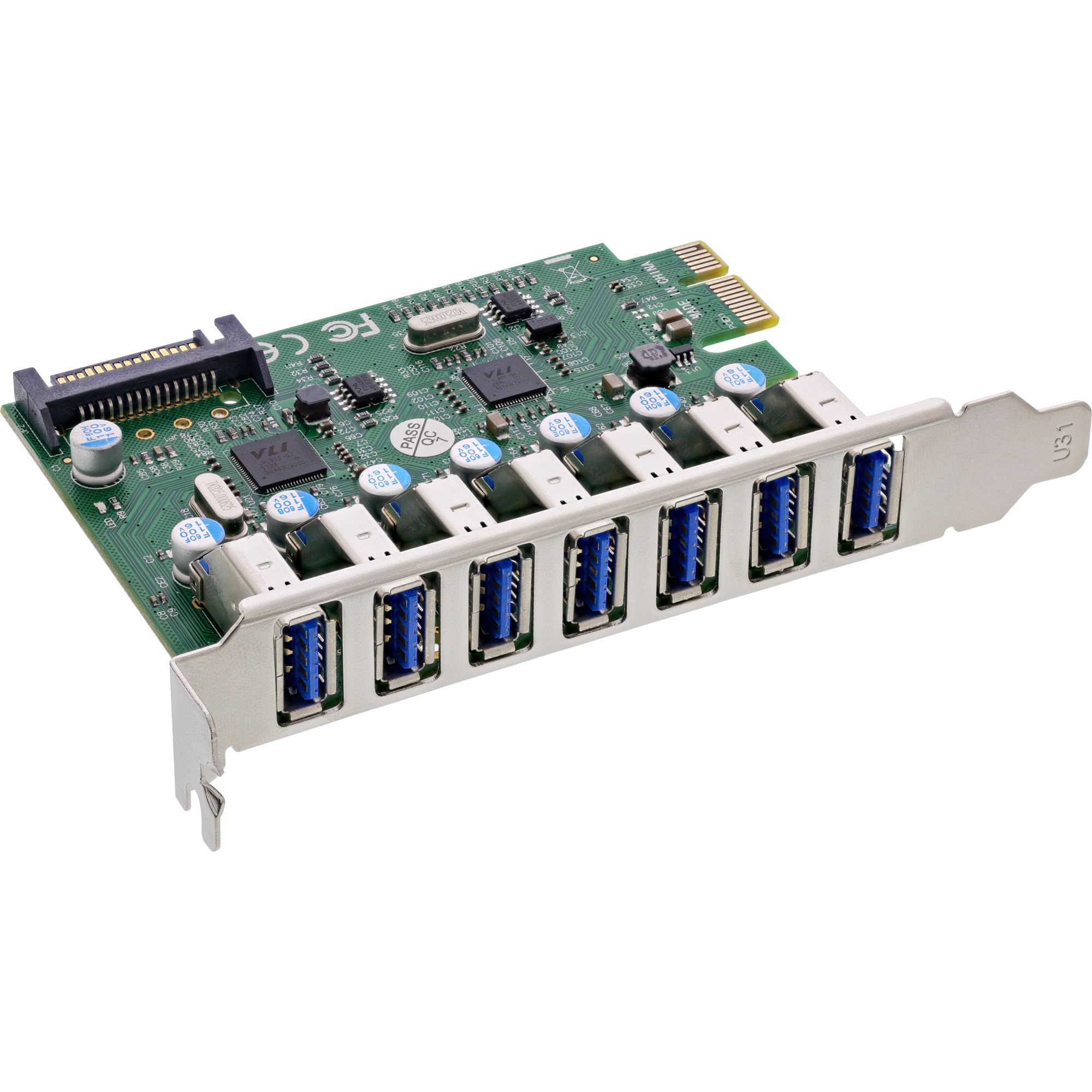 InLine PCIe 76661L - Scheda USB 3.2 con 7 Porte USB-A