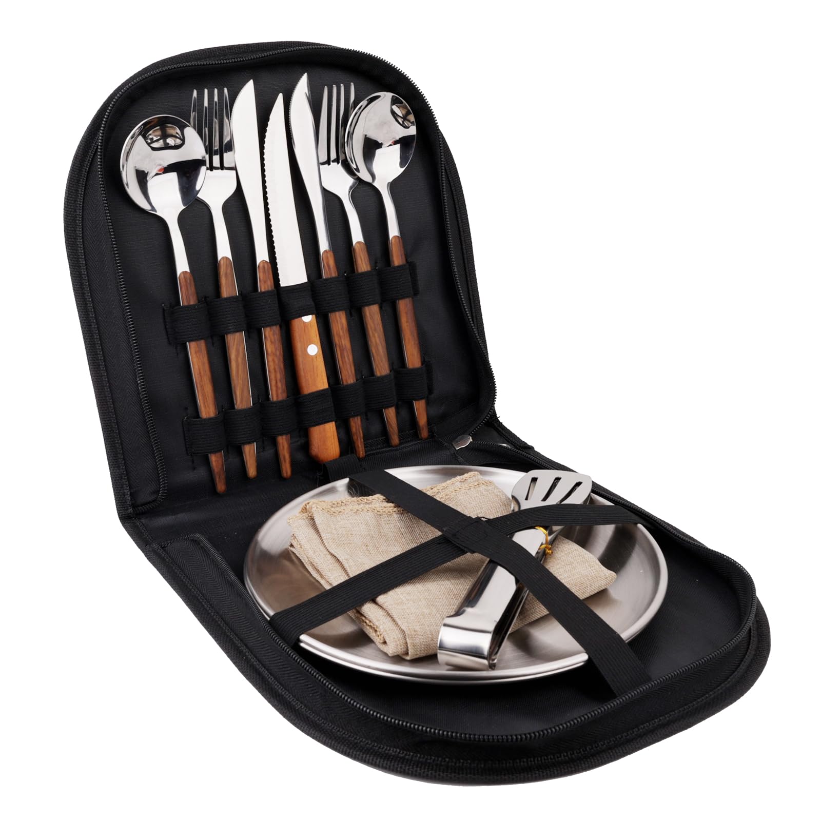 Set Stoviglie da Campeggio 12 pezzi per 2 persone