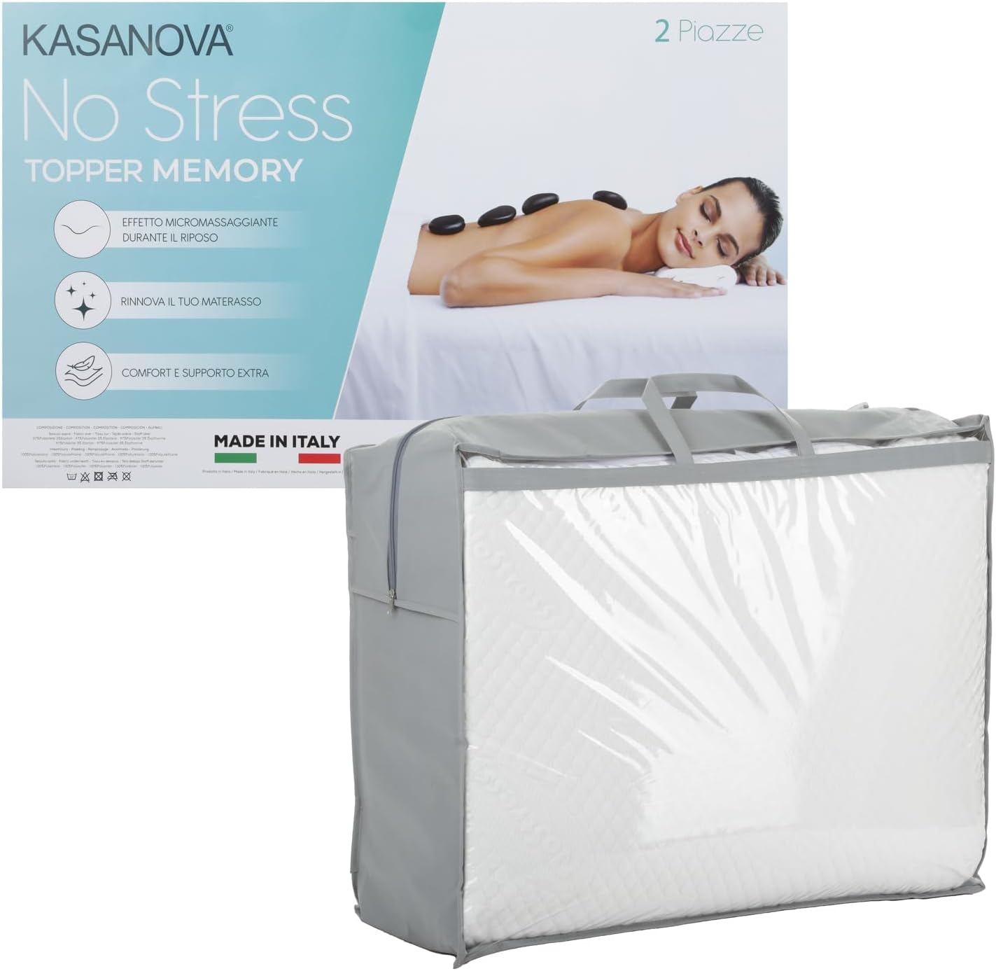 KASANOVA Topper Matrimoniale in Memory No Stress - immagine 3