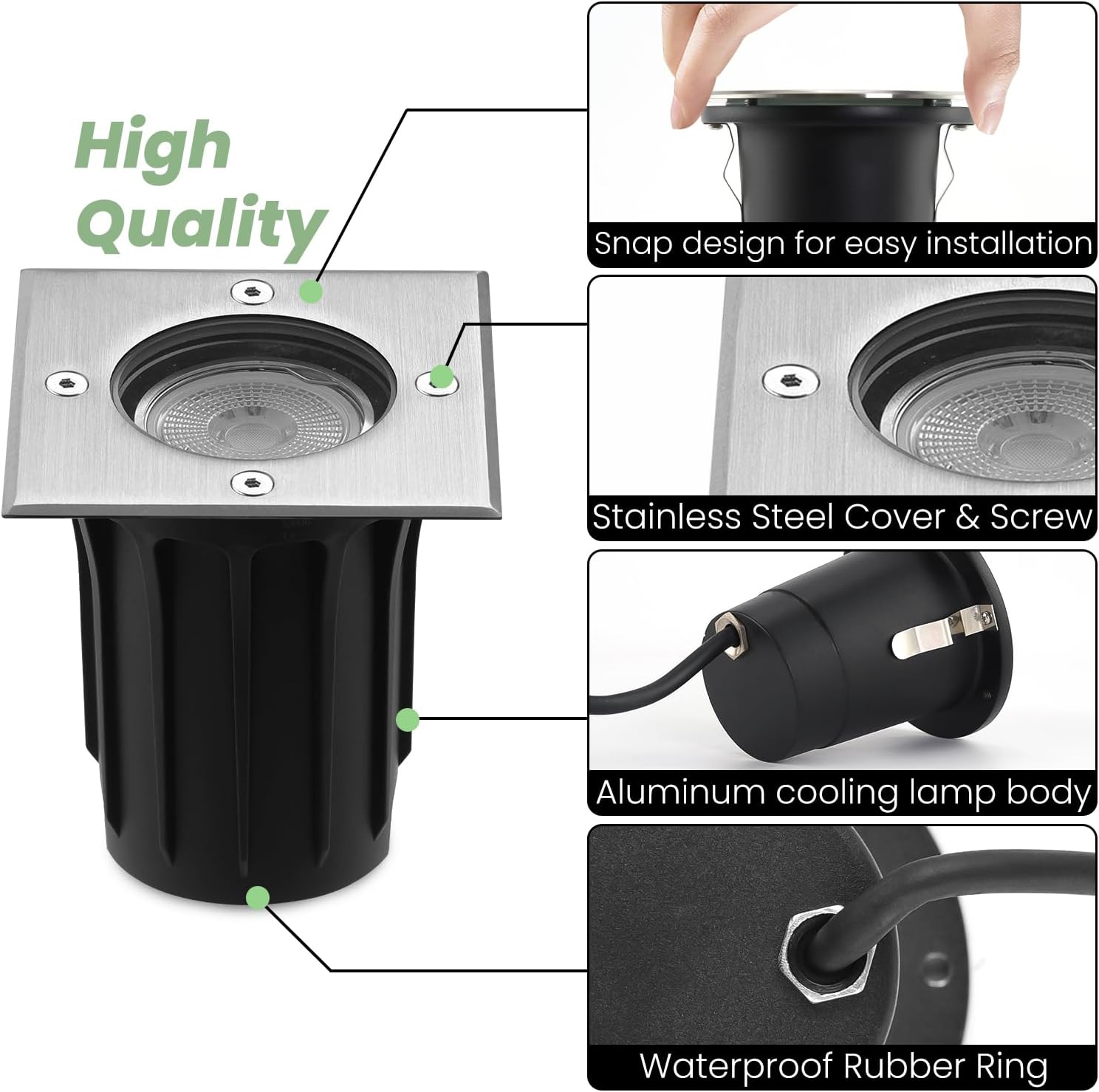 Goodia Faretti LED Esterno GU10 3W (4 Pezzi) - immagine 5