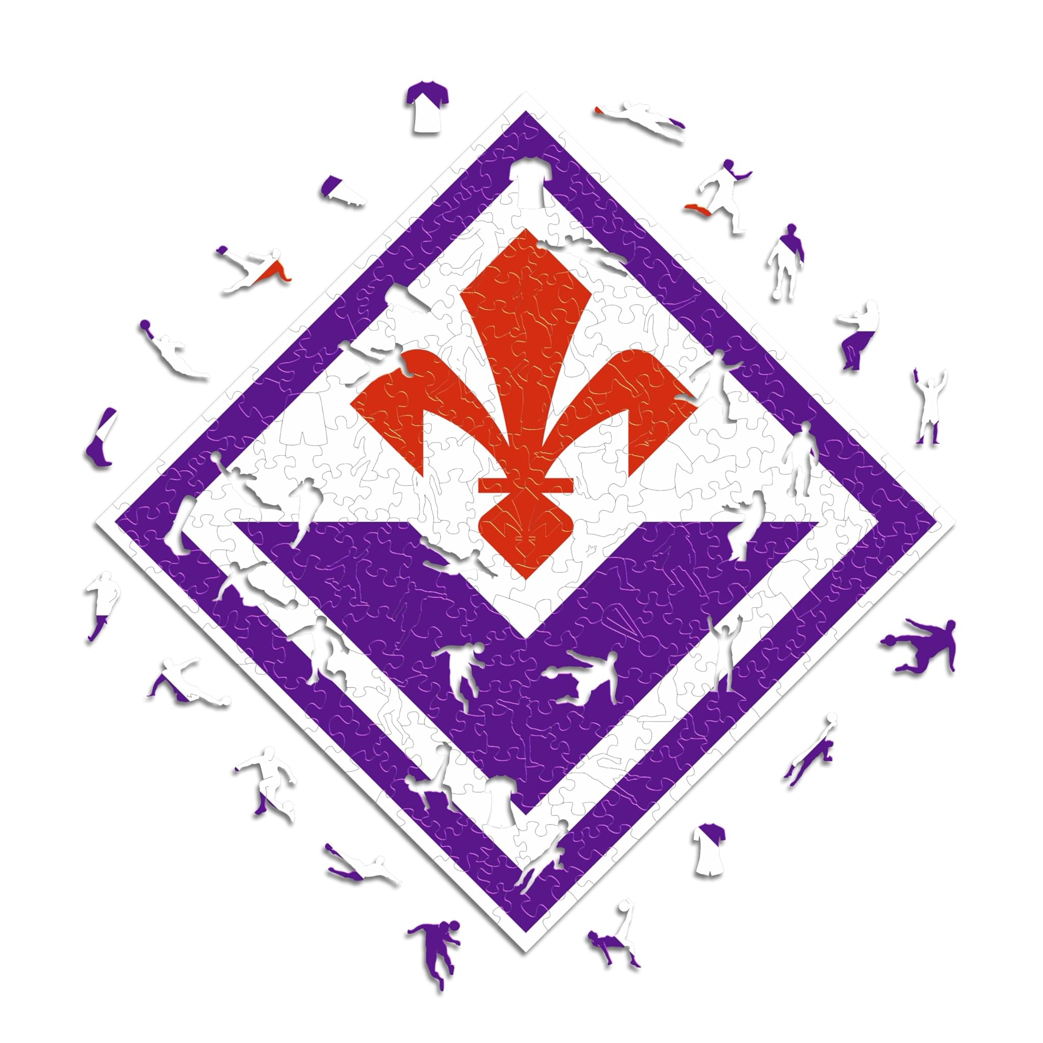 Iconic Puzzles, Fiorentina Logo, Prodotto ufficiale, Puzzle di Legno per Adulti e Bambini, Legno 100% Sostenibile, Taglia M, 270 Pezzi