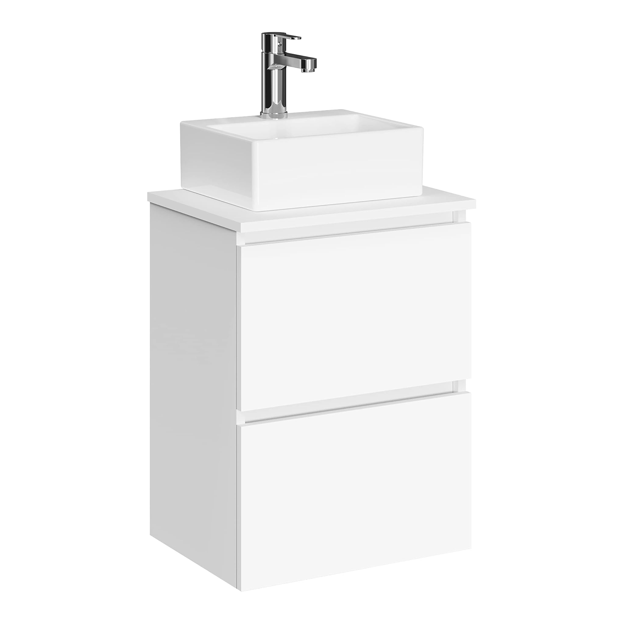 Baikal Onyx RIDUCIDO, 16 mm Legno, Bianco Melamina, 45 cm Fondo 36, 2 Cajones