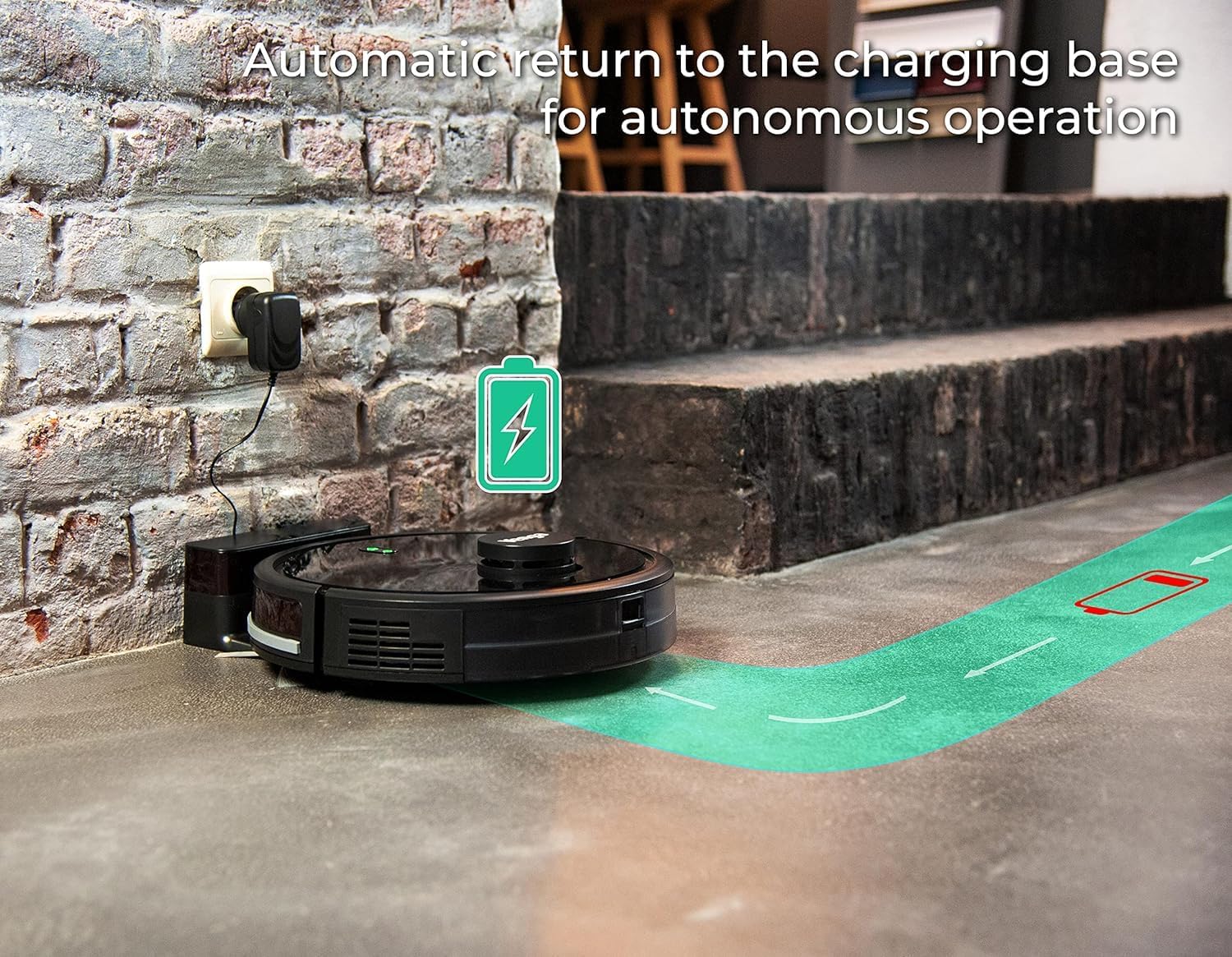 Venga! VG RVC 3002 BK - Aspirapolvere Robot con Navigazione Laser, Nero - immagine 6