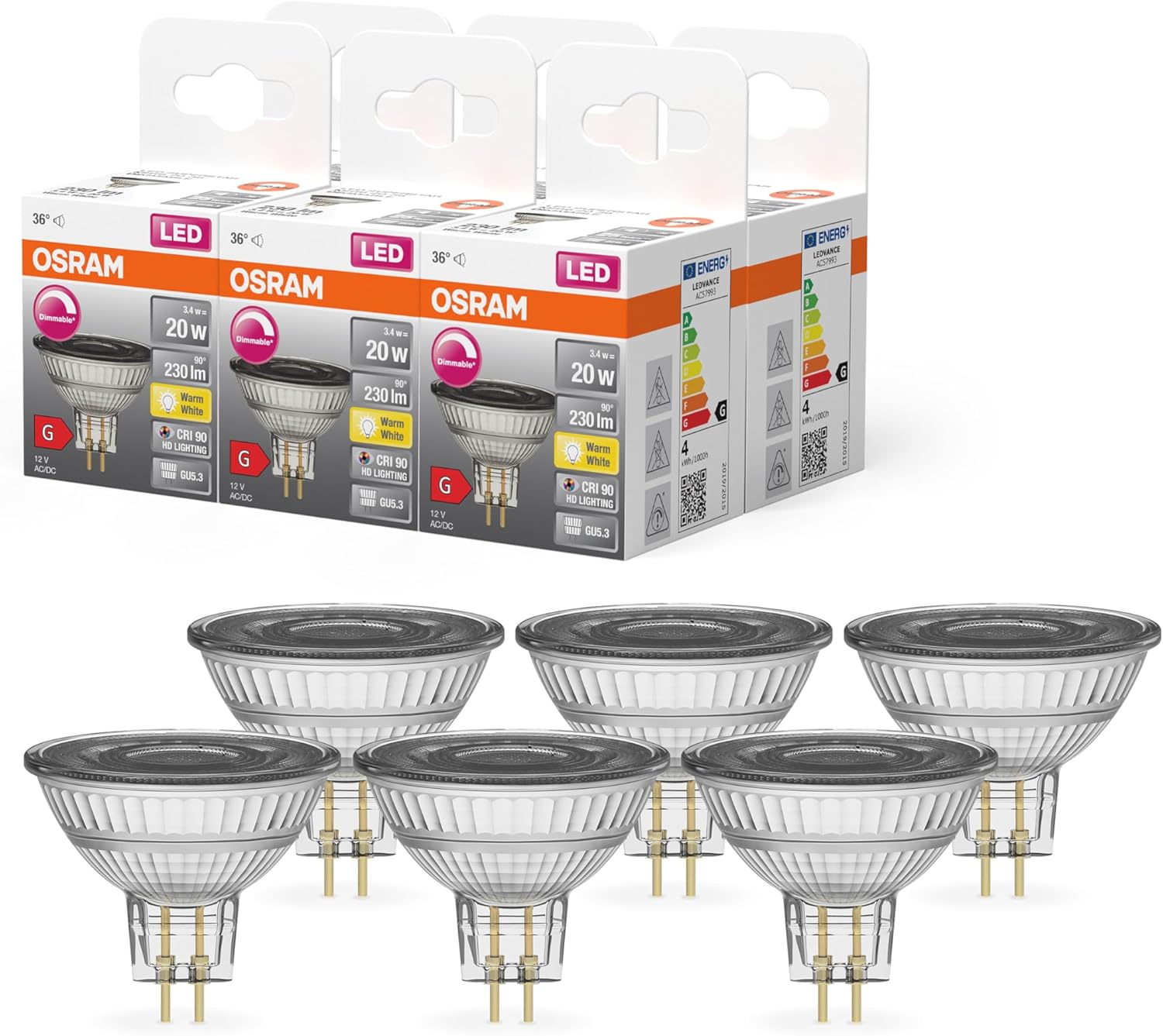 Osram Lampada Riflettore Superstar GU5.3 (6 pezzi)