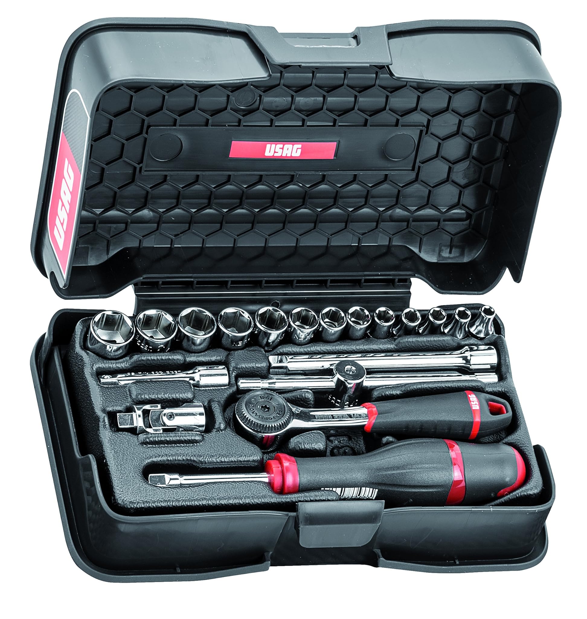 Usag 606 1/4 EA - Assortimento Bussole Esagonali 19 pz