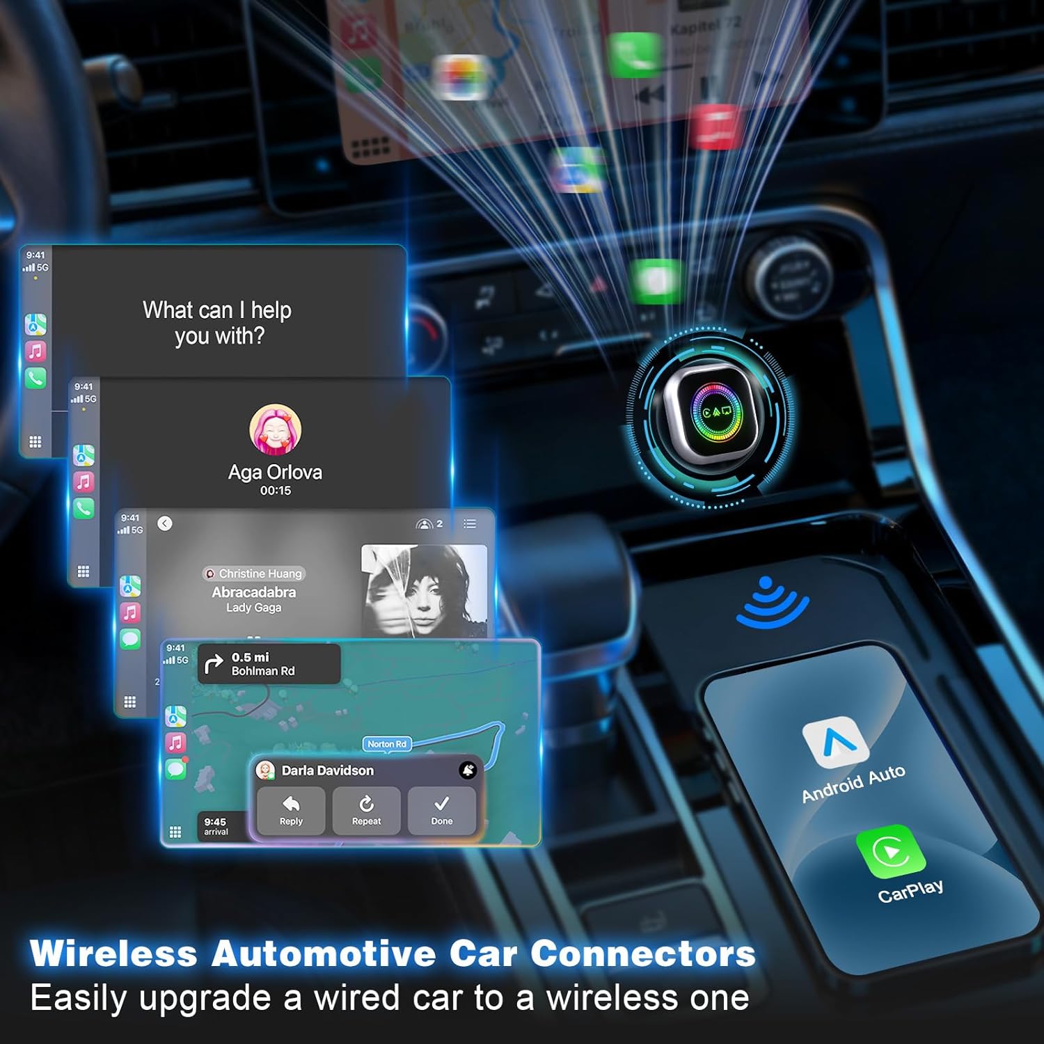 Adattatore Wireless 3 in 1 per CarPlay e Android Auto - immagine 2