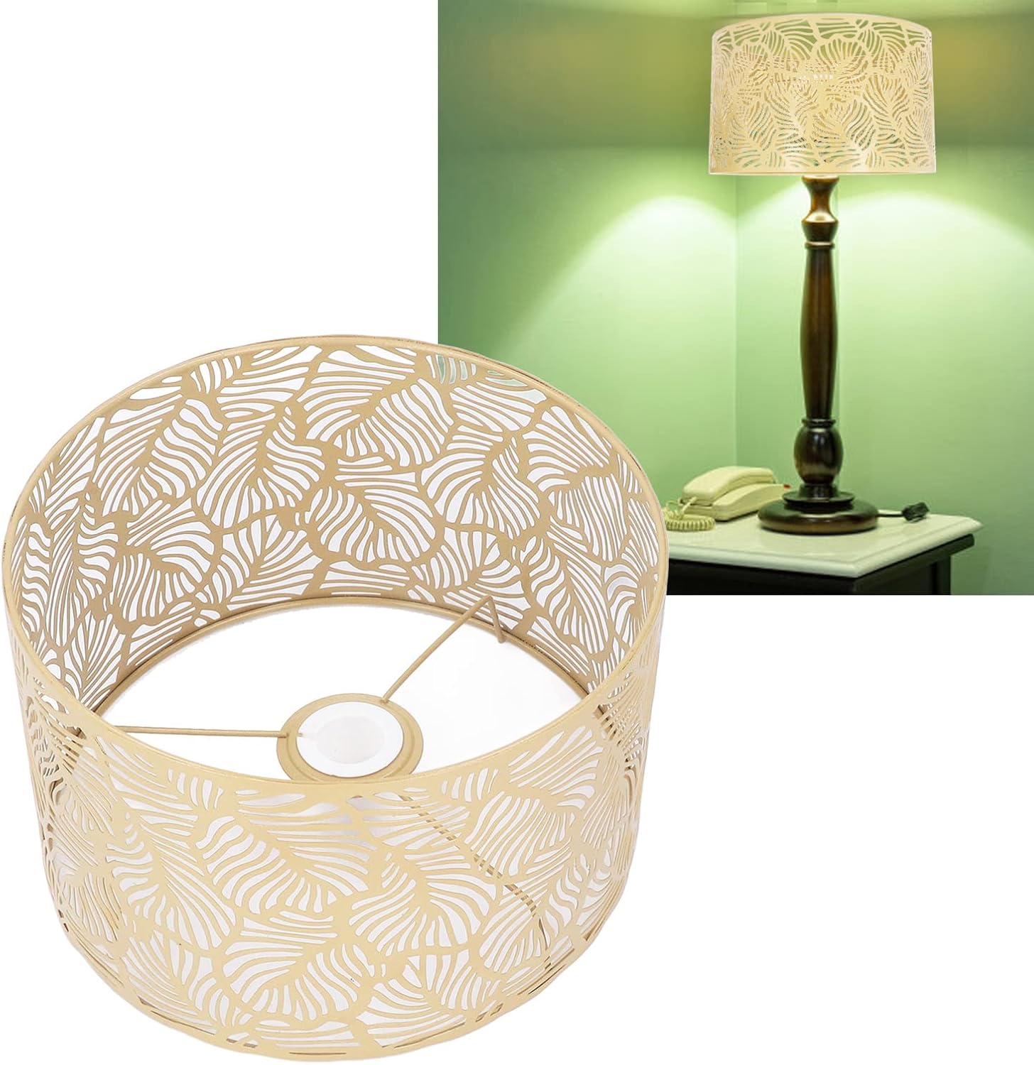 Paralume Chiaro E14 E27, Stile Semplice, Oro - immagine 4