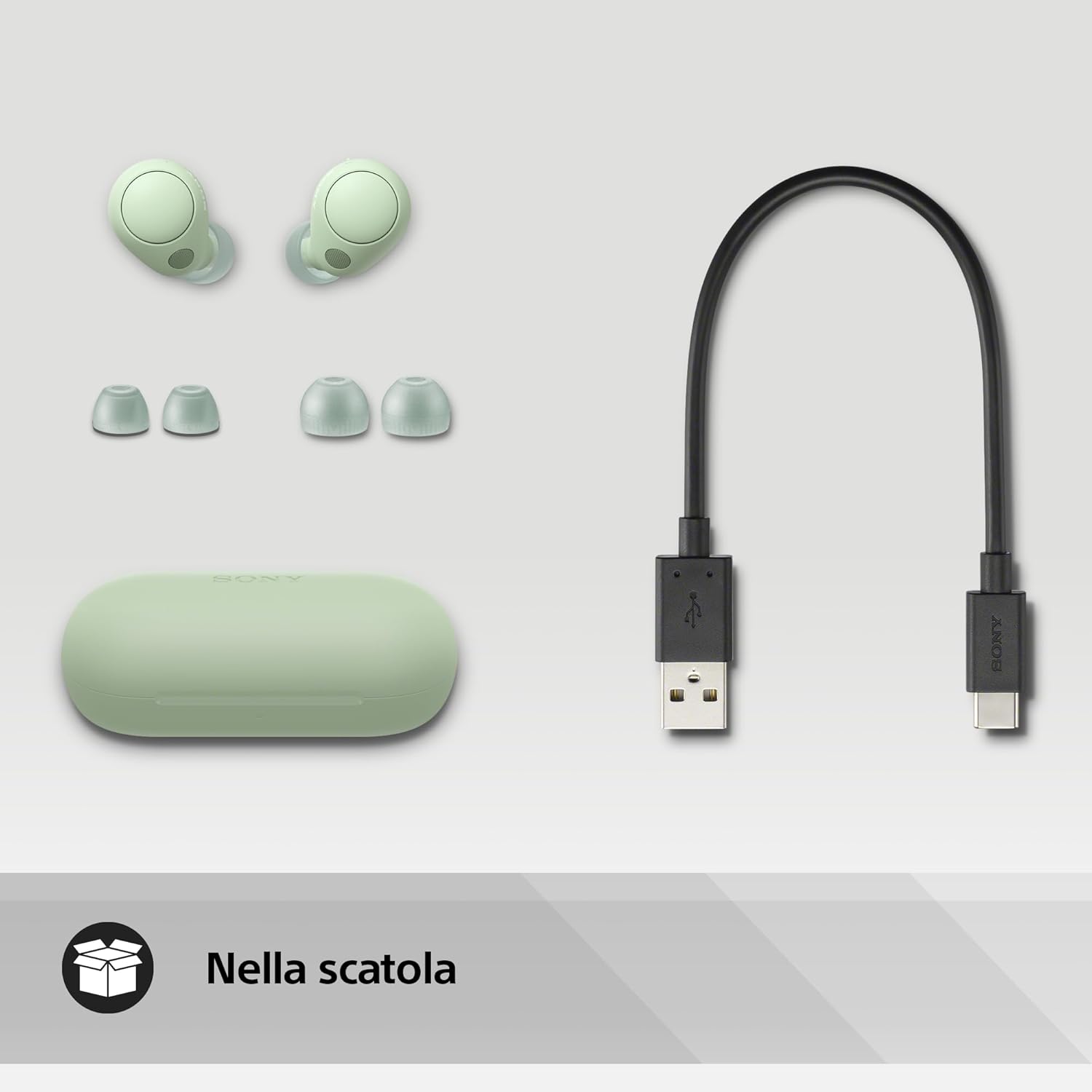 Sony WF-C700N - Cuffie True Wireless Noise Cancelling, Verde Salvia - immagine 7