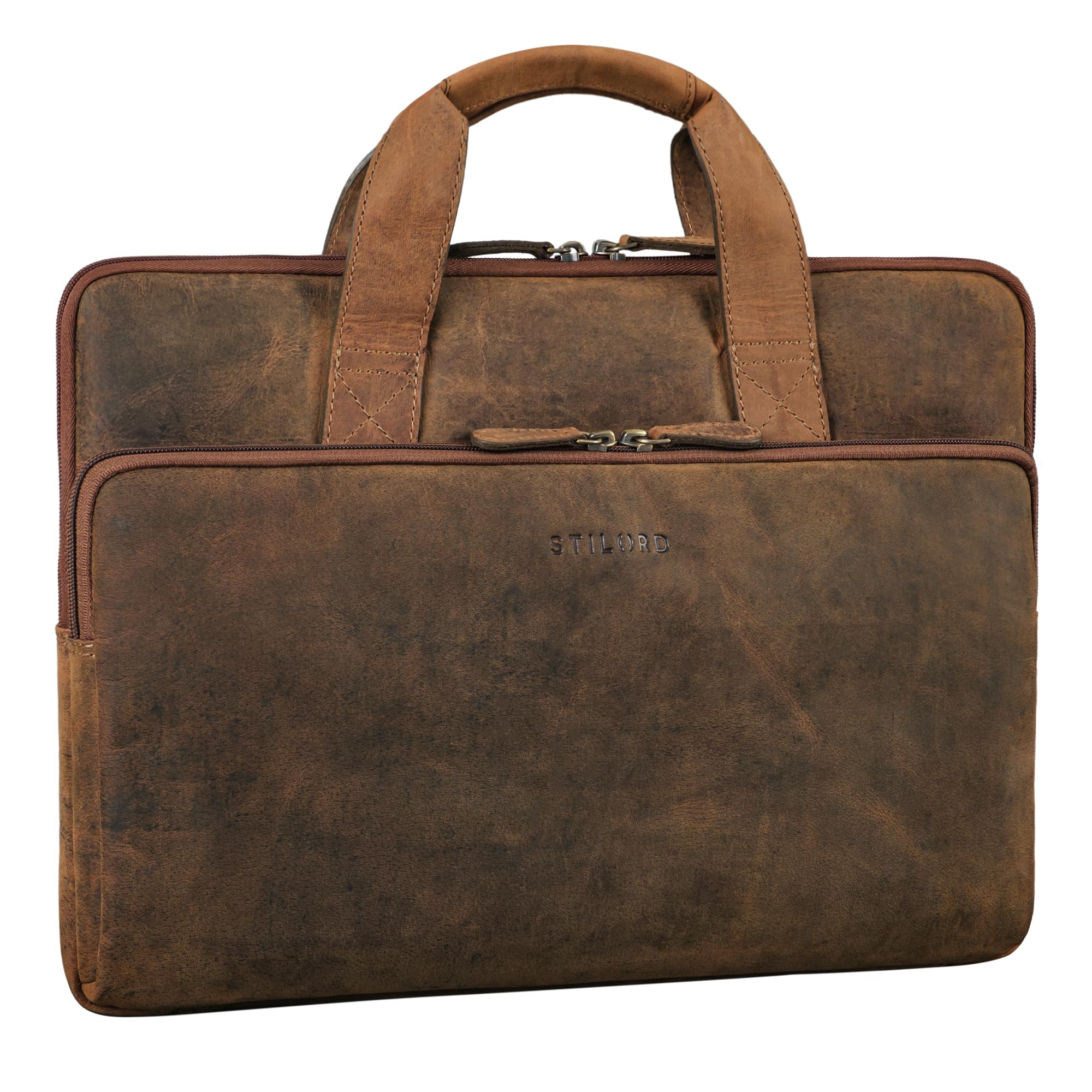 STILORD "Beau" Borsa Computer 15.6 Pollici Pelle Vintage, Nero