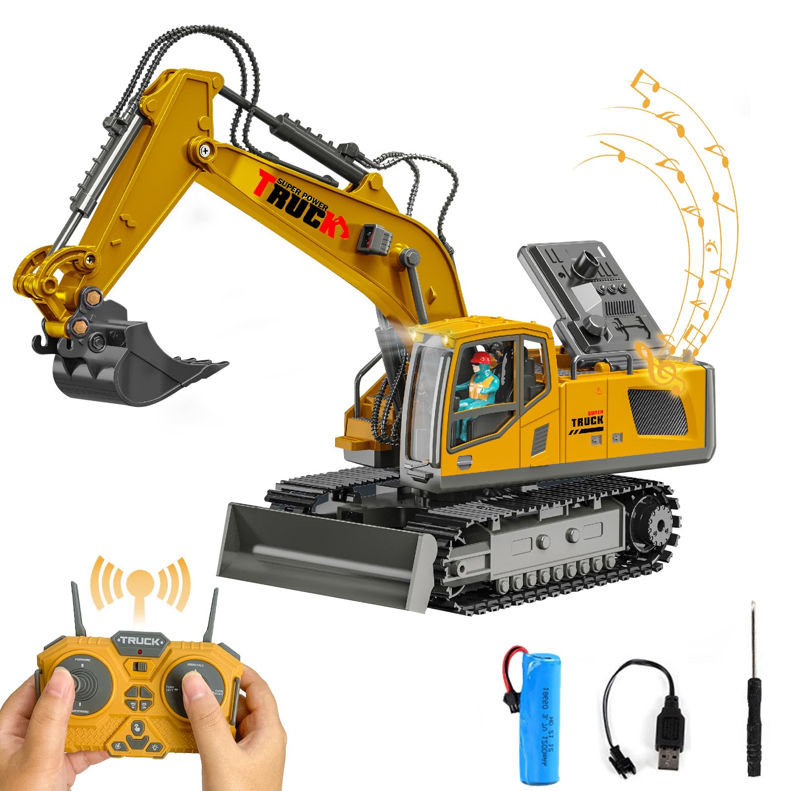 RedCrab Escavatore Telecomandato 2,4 Ghz con Benna in Metallo