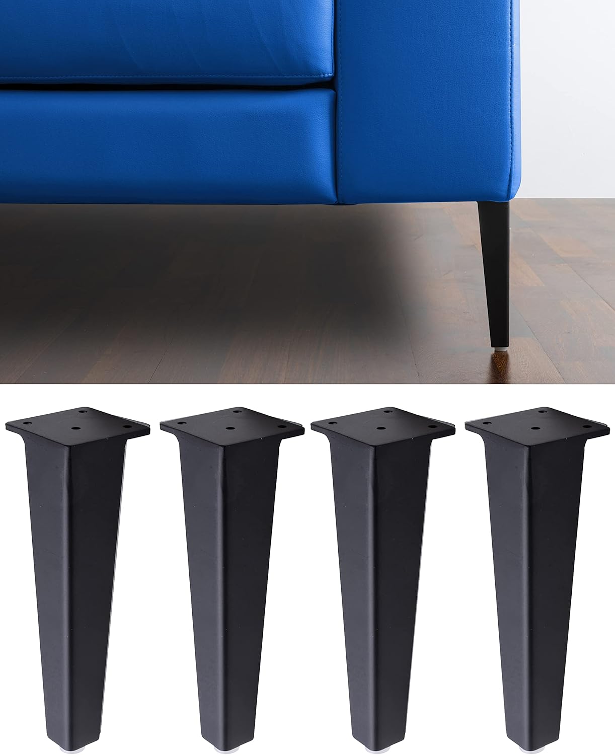 Ipea 4X Piedi per Divani e Mobili NEUTRONE, Nero Opaco